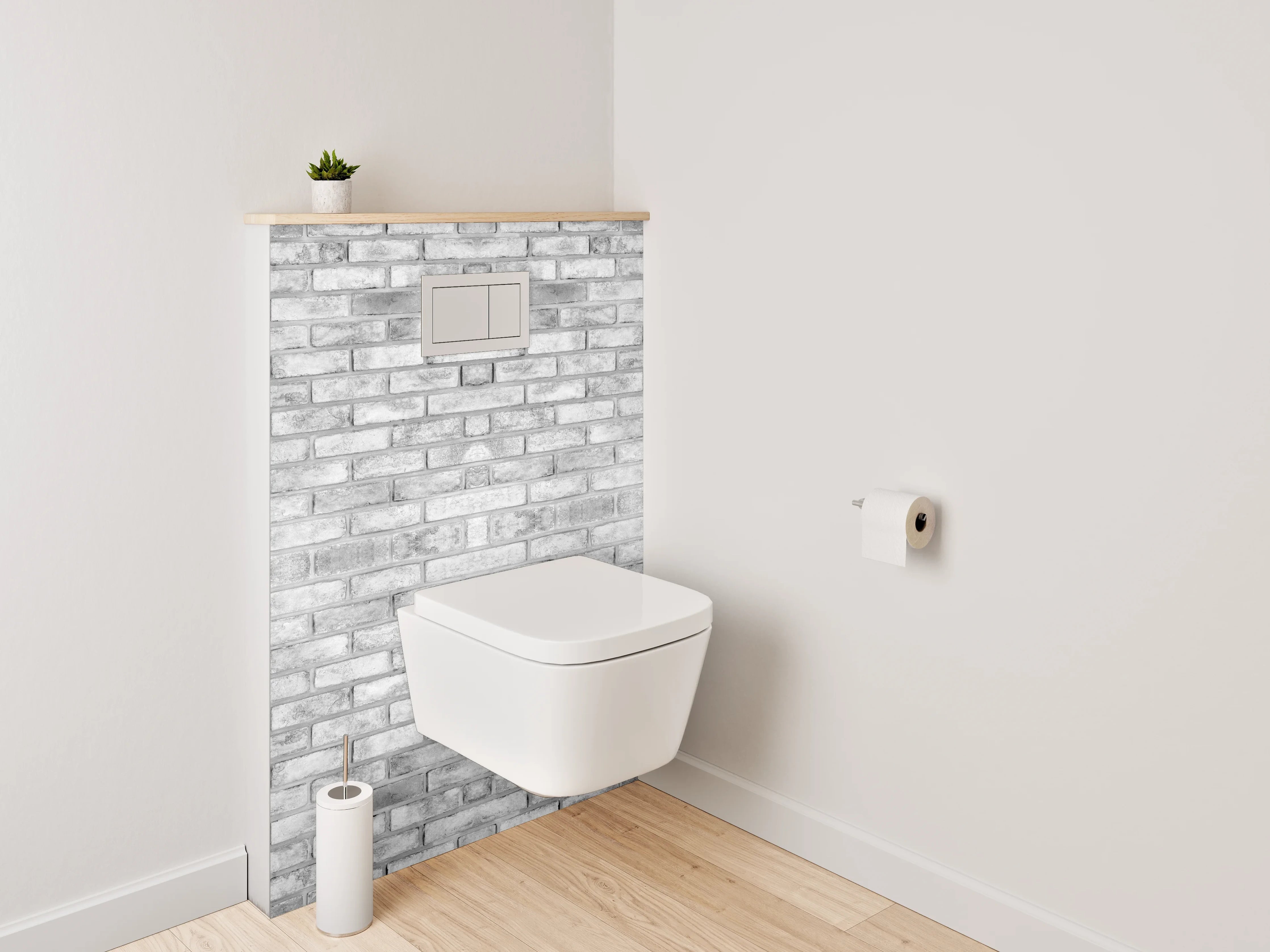 WC-Rückwand - Grauer Ziegelstein Wand