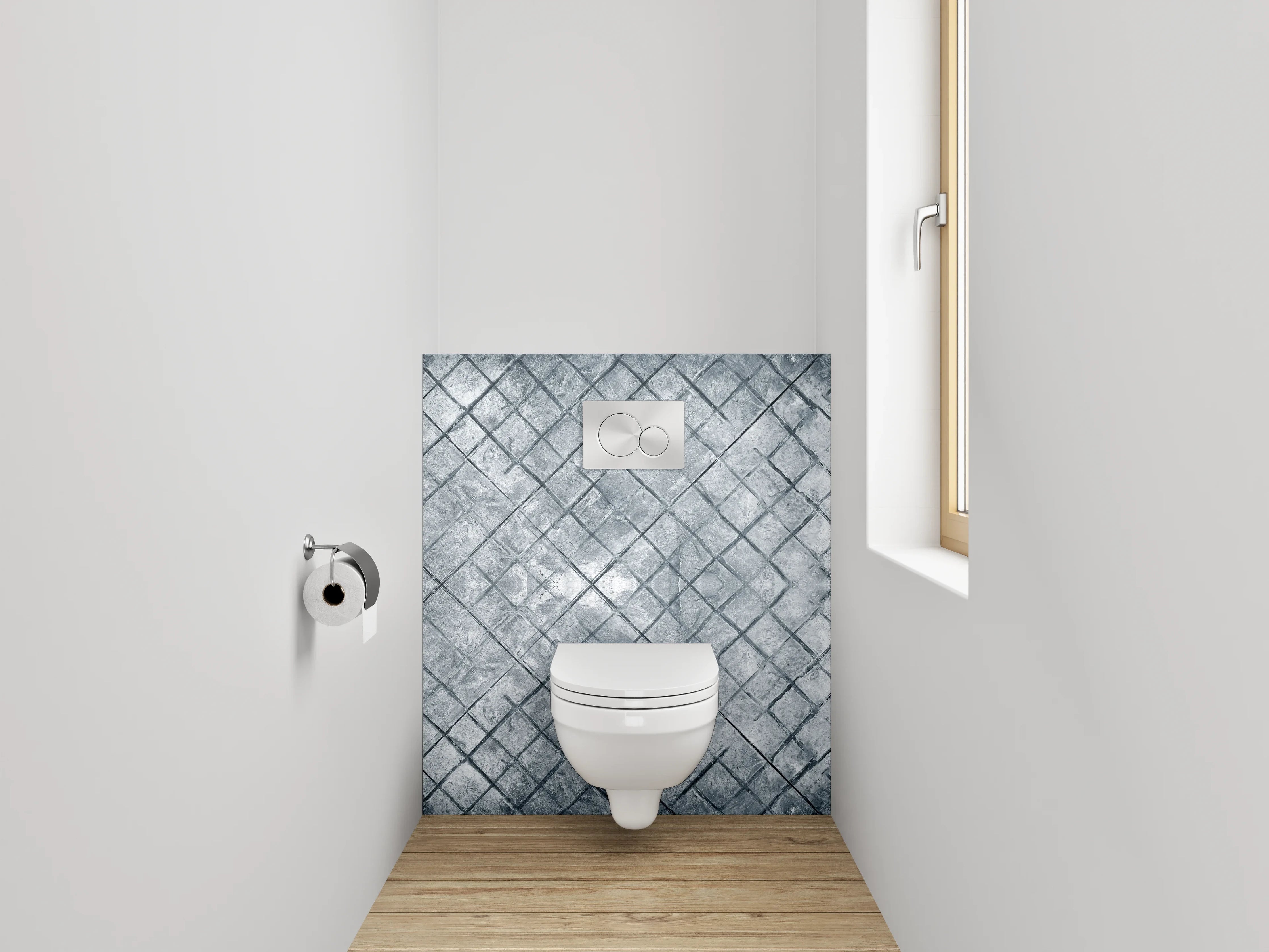 WC-Rückwand - Graues Fliesen-Mosaik Muster