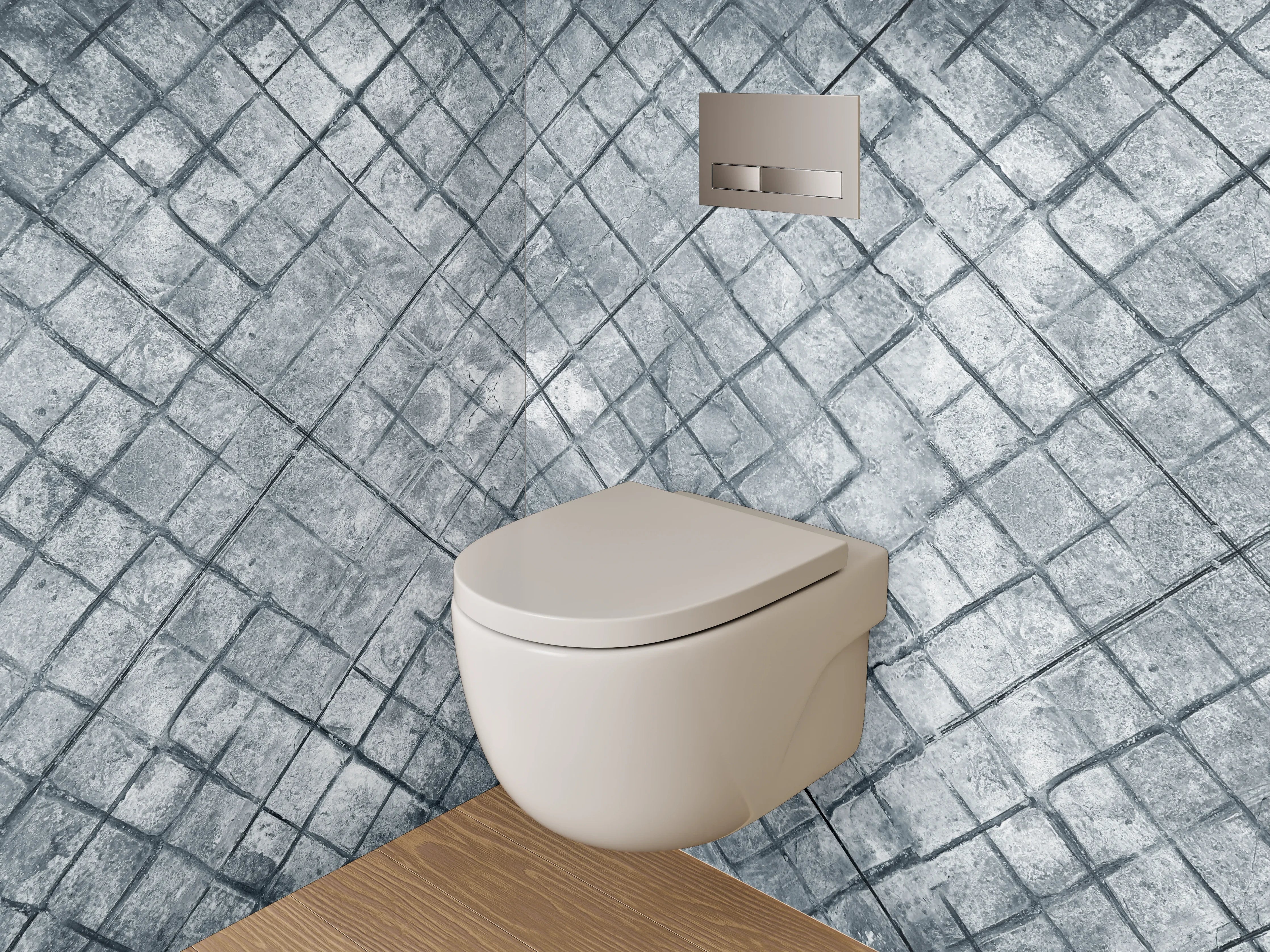 WC-Rückwand - Graues Fliesen-Mosaik Muster