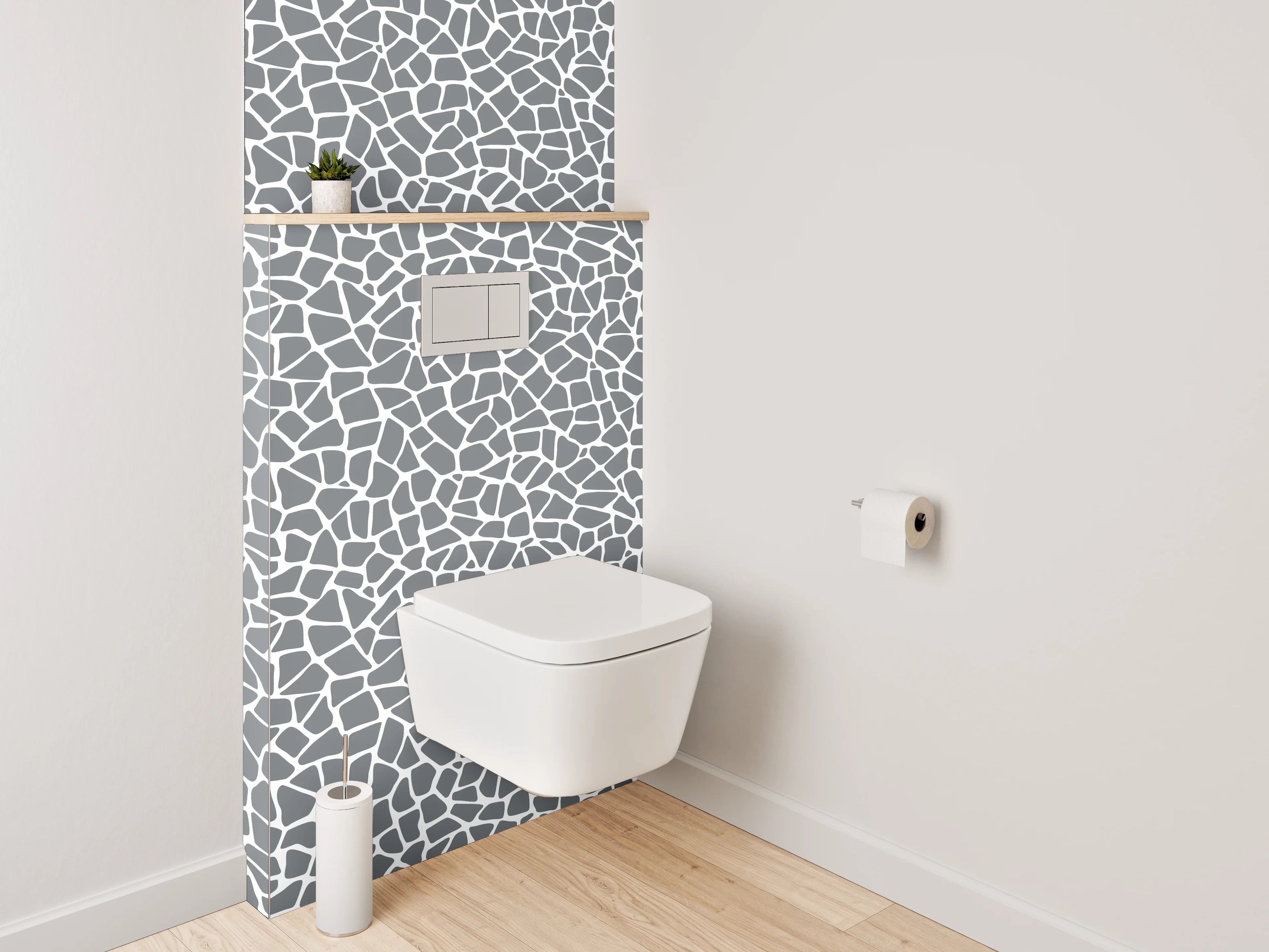 WC-Rückwand - Graues Mosaik-Muster modern