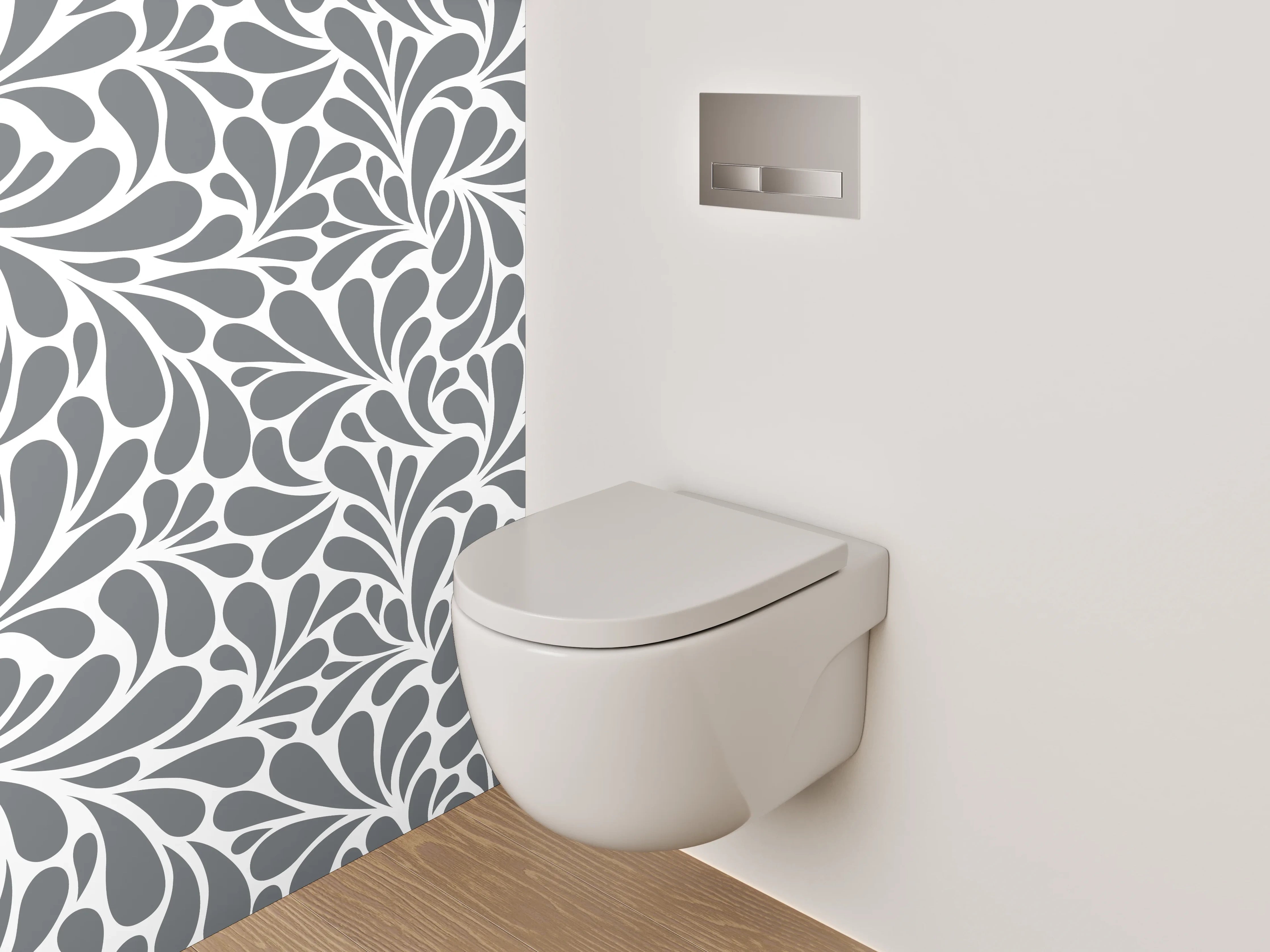 WC-Rückwand - Graues abstraktes Wirbelmuster modern