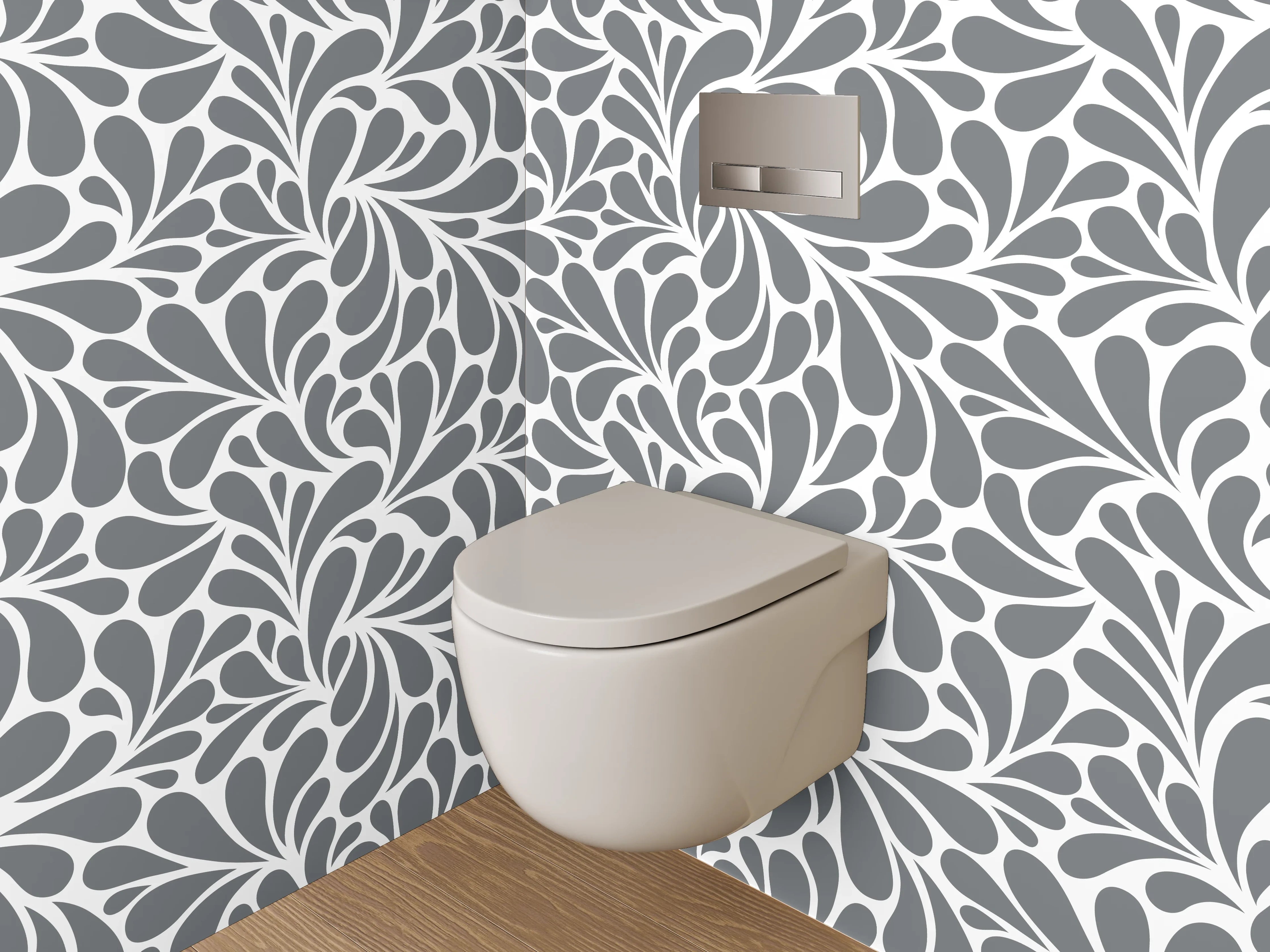 WC-Rückwand - Graues abstraktes Wirbelmuster modern
