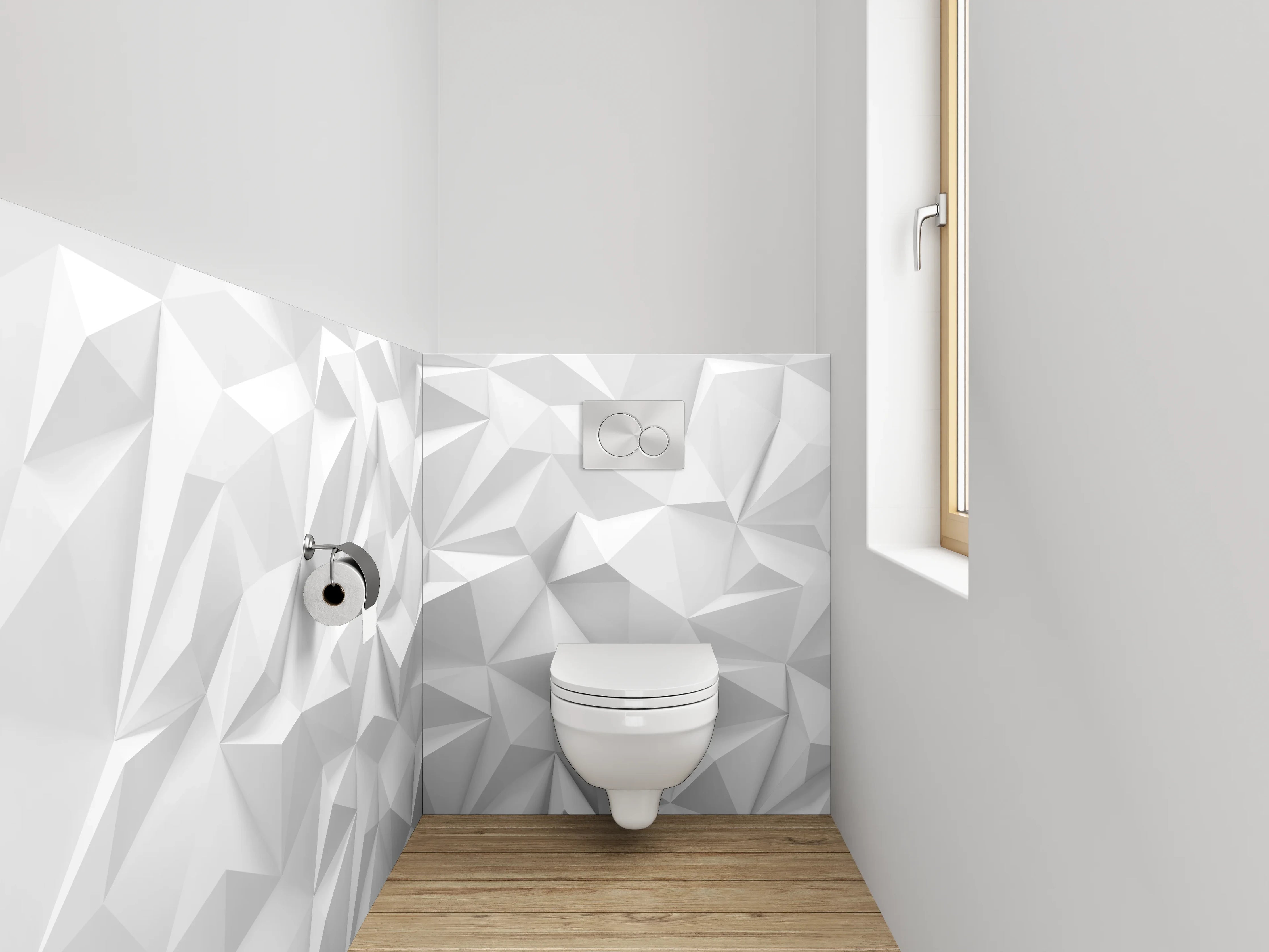WC-Rückwand - Grauschattierte weiße 3D-Struktur