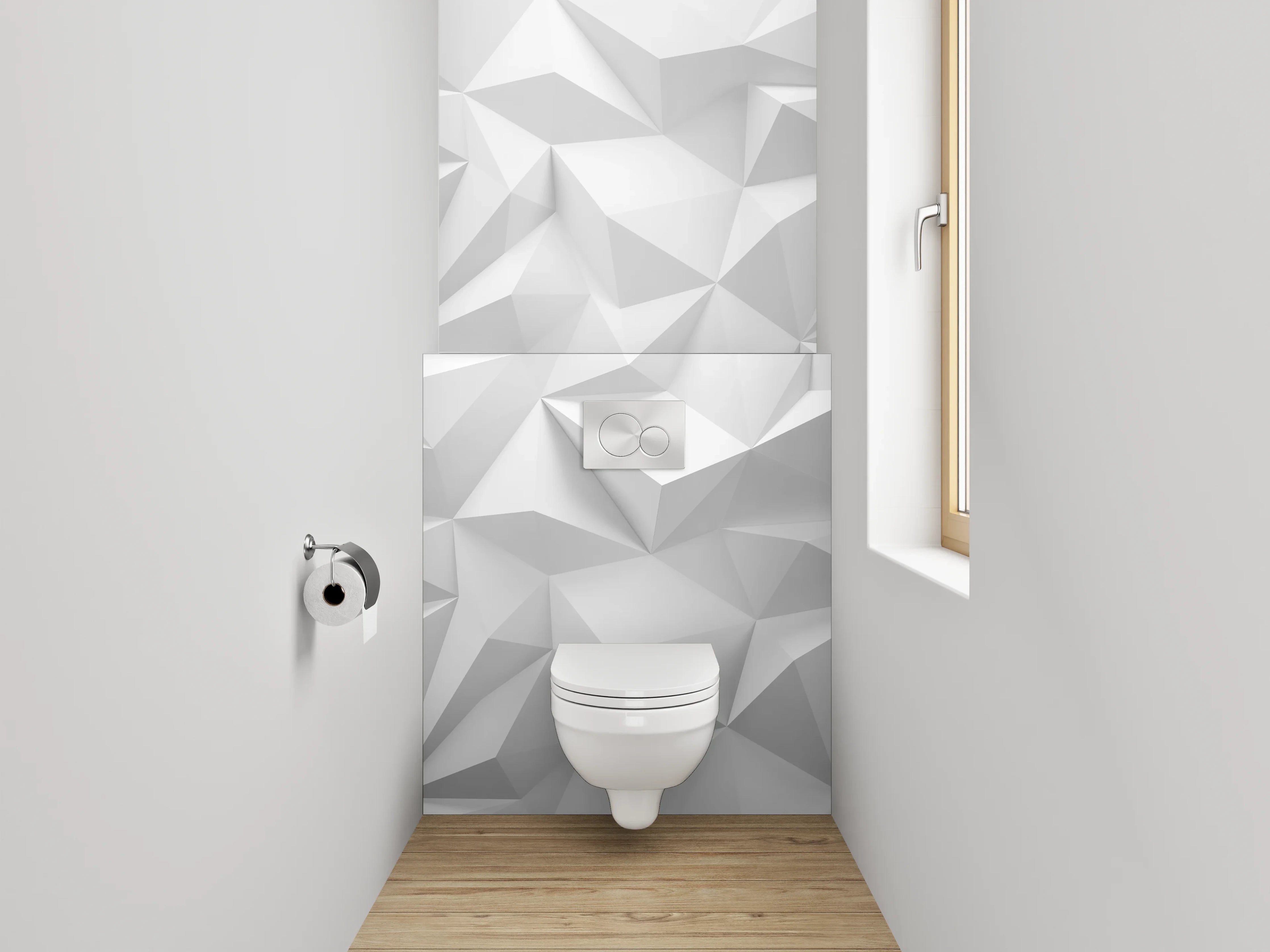 WC-Rückwand - Grauschattierte weiße 3D-Struktur