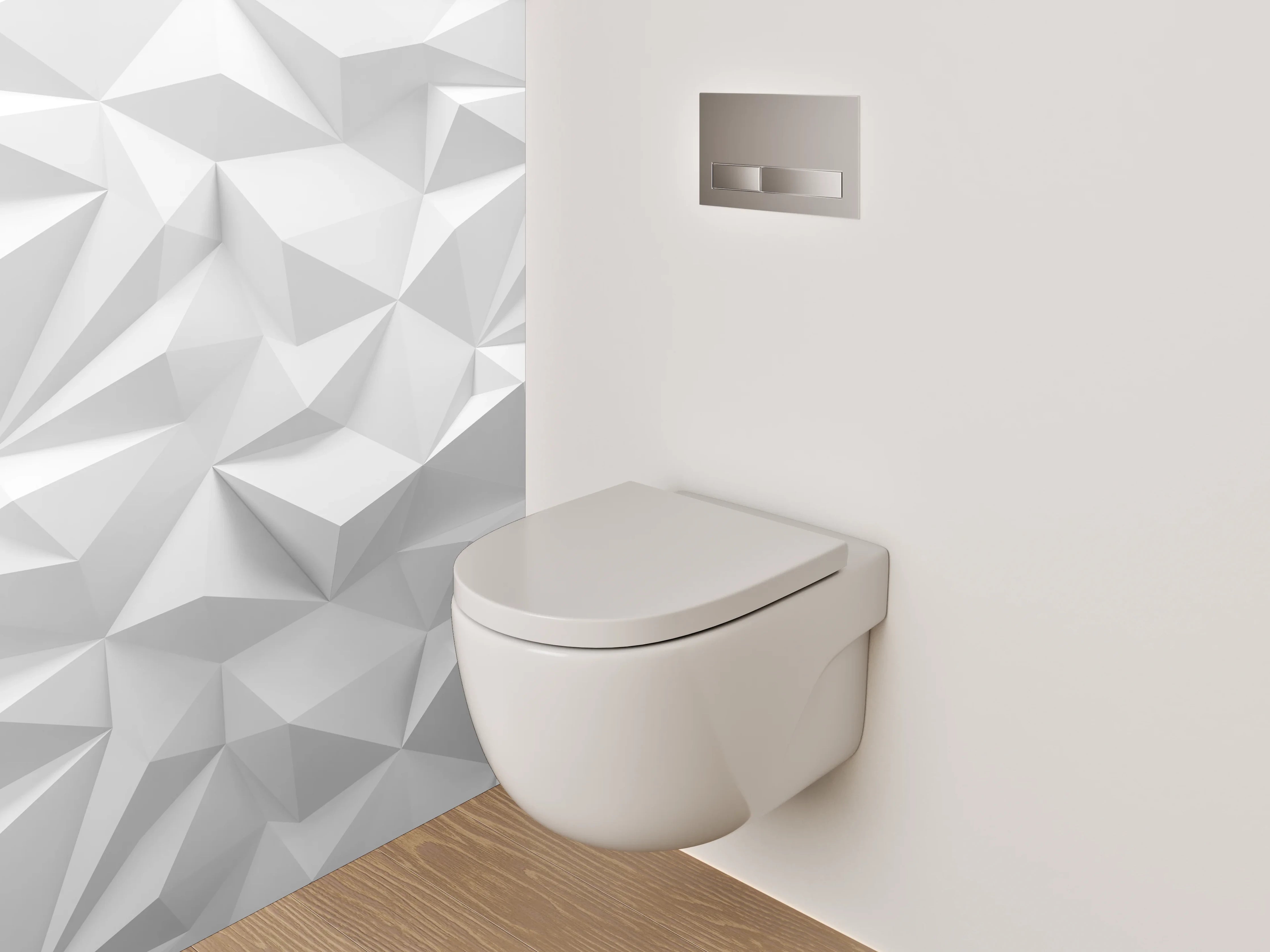 WC-Rückwand - Grauschattierte weiße 3D-Struktur