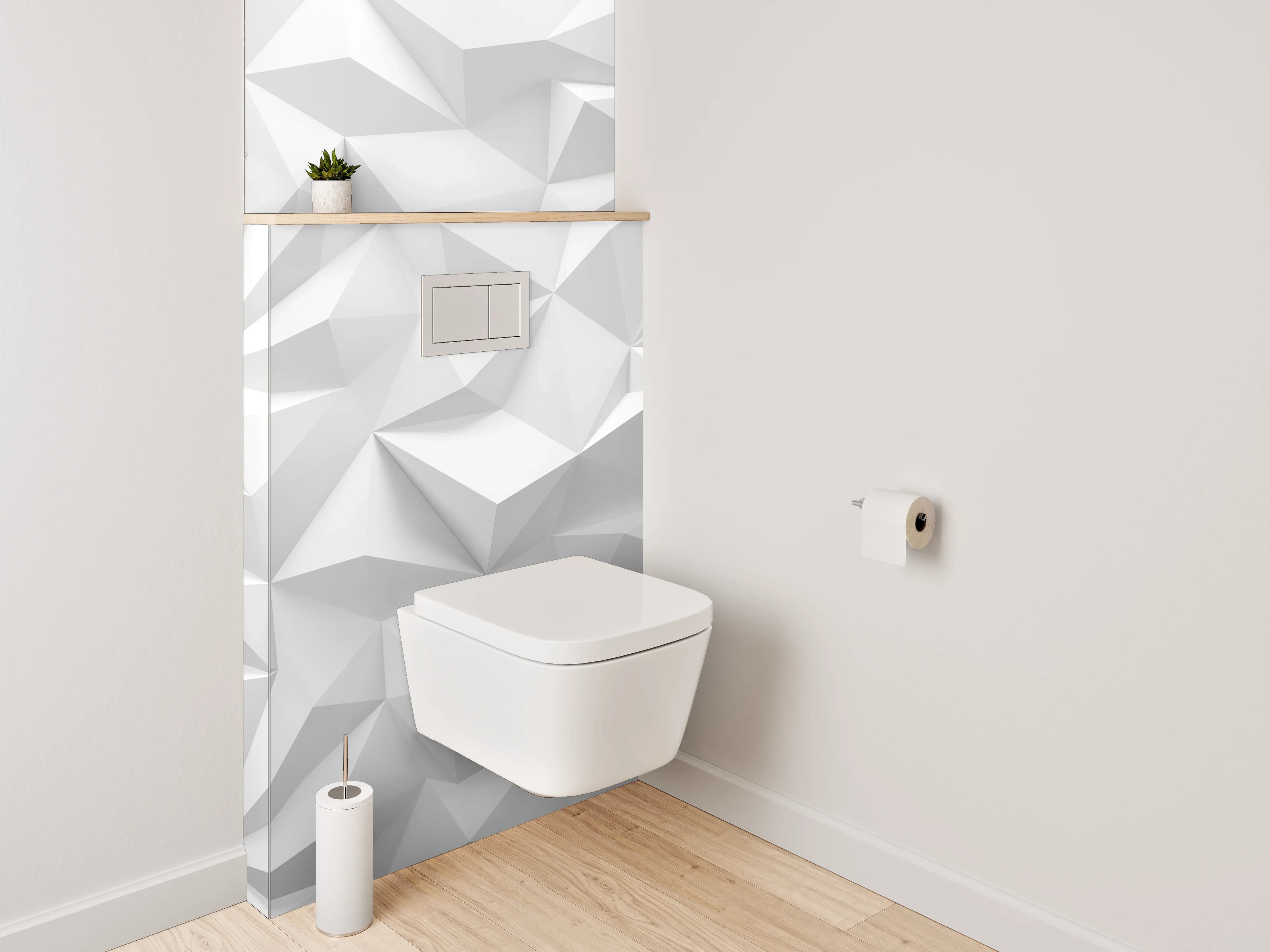 WC-Rückwand - Grauschattierte weiße 3D-Struktur