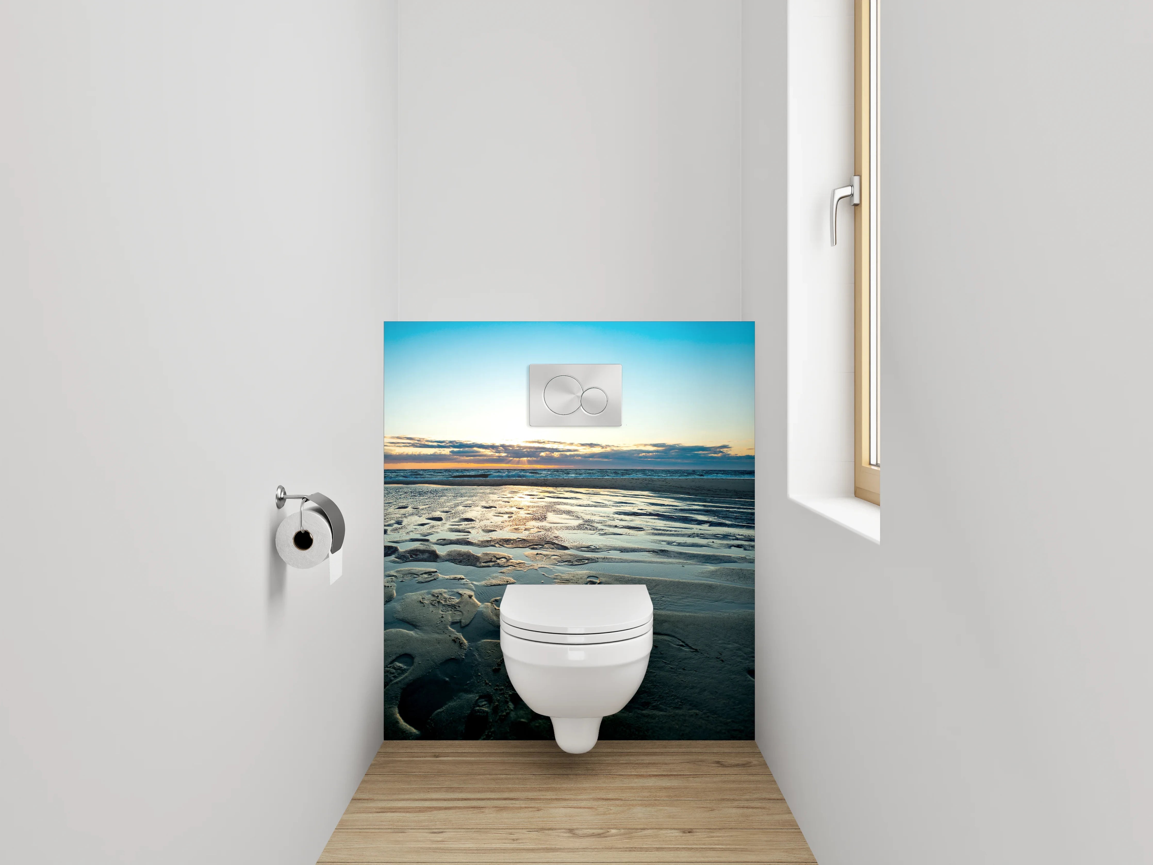 WC-Rückwand - Grauschimmer im Licht des Abends