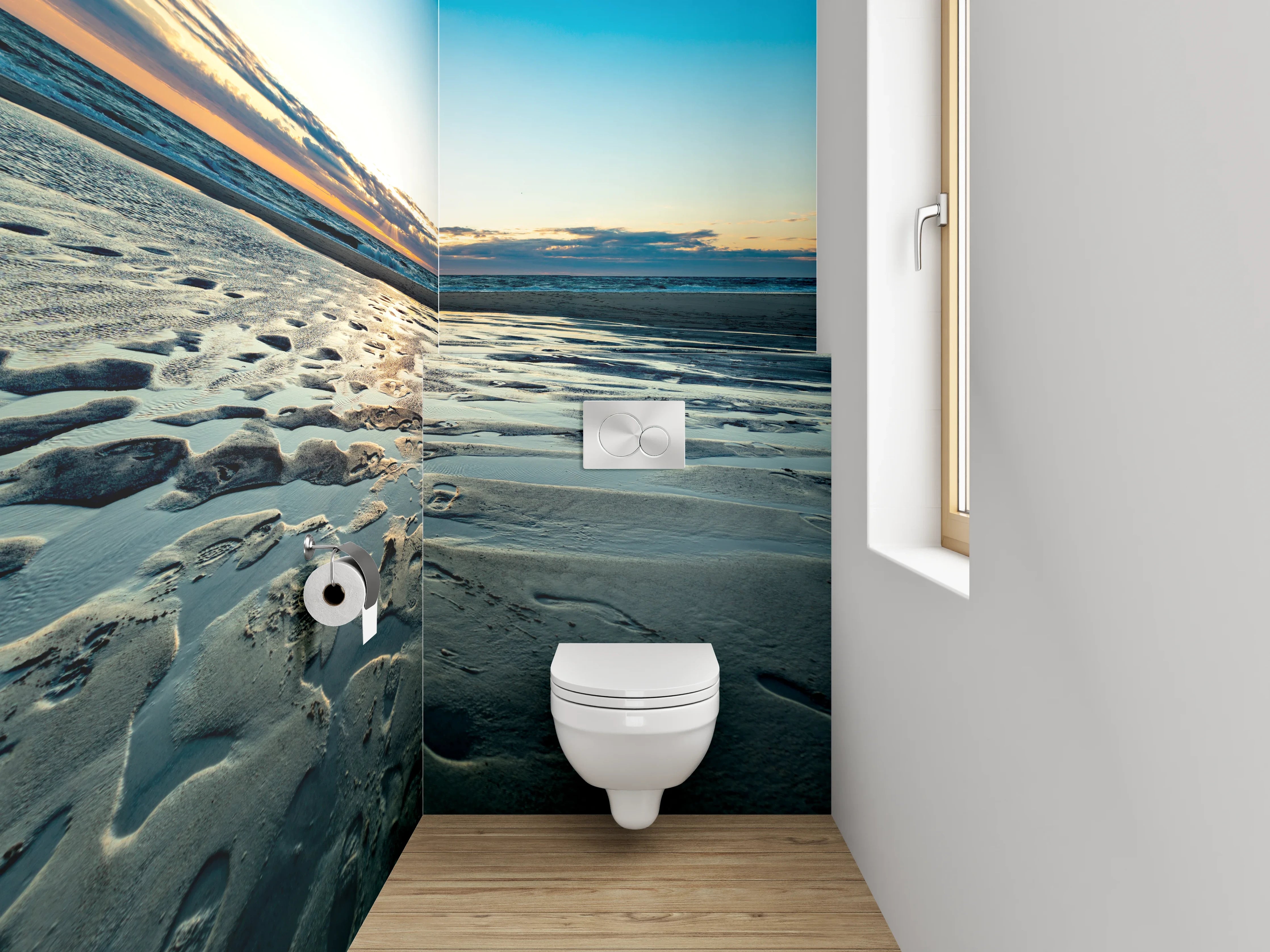 WC-Rückwand - Grauschimmer im Licht des Abends