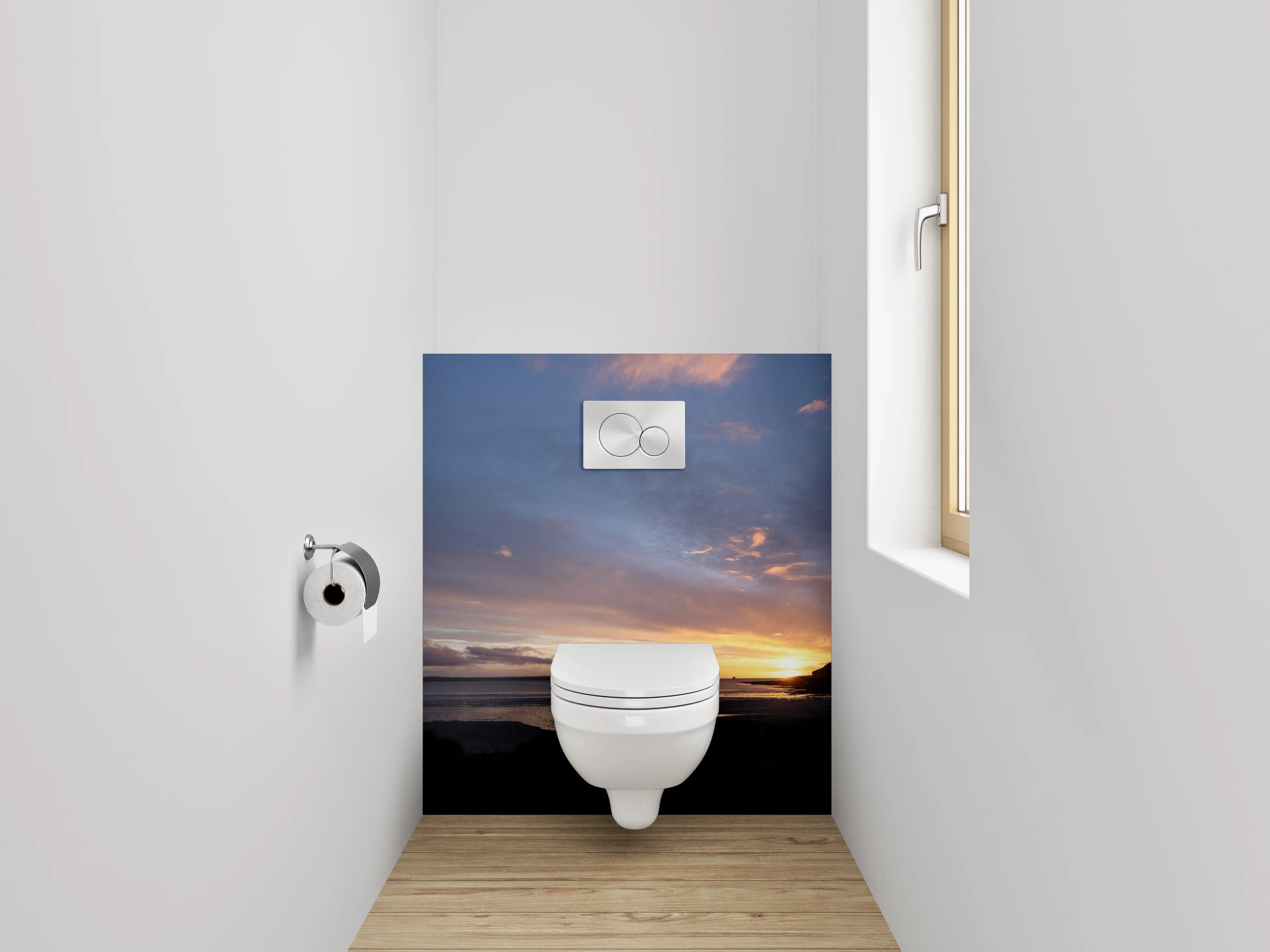 WC-Rückwand - Grauschimmer im Licht des Meeres