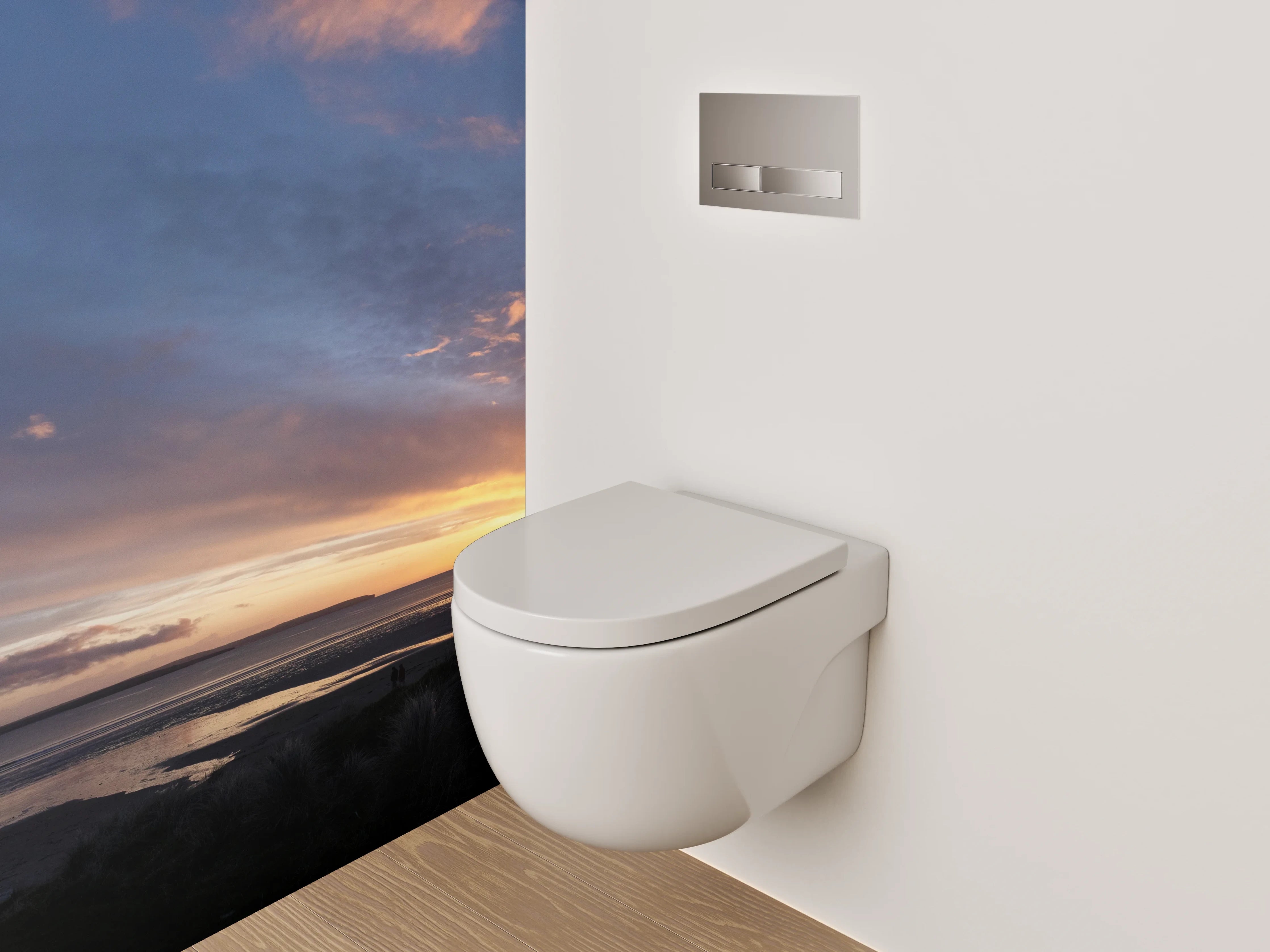 WC-Rückwand - Grauschimmer im Licht des Meeres