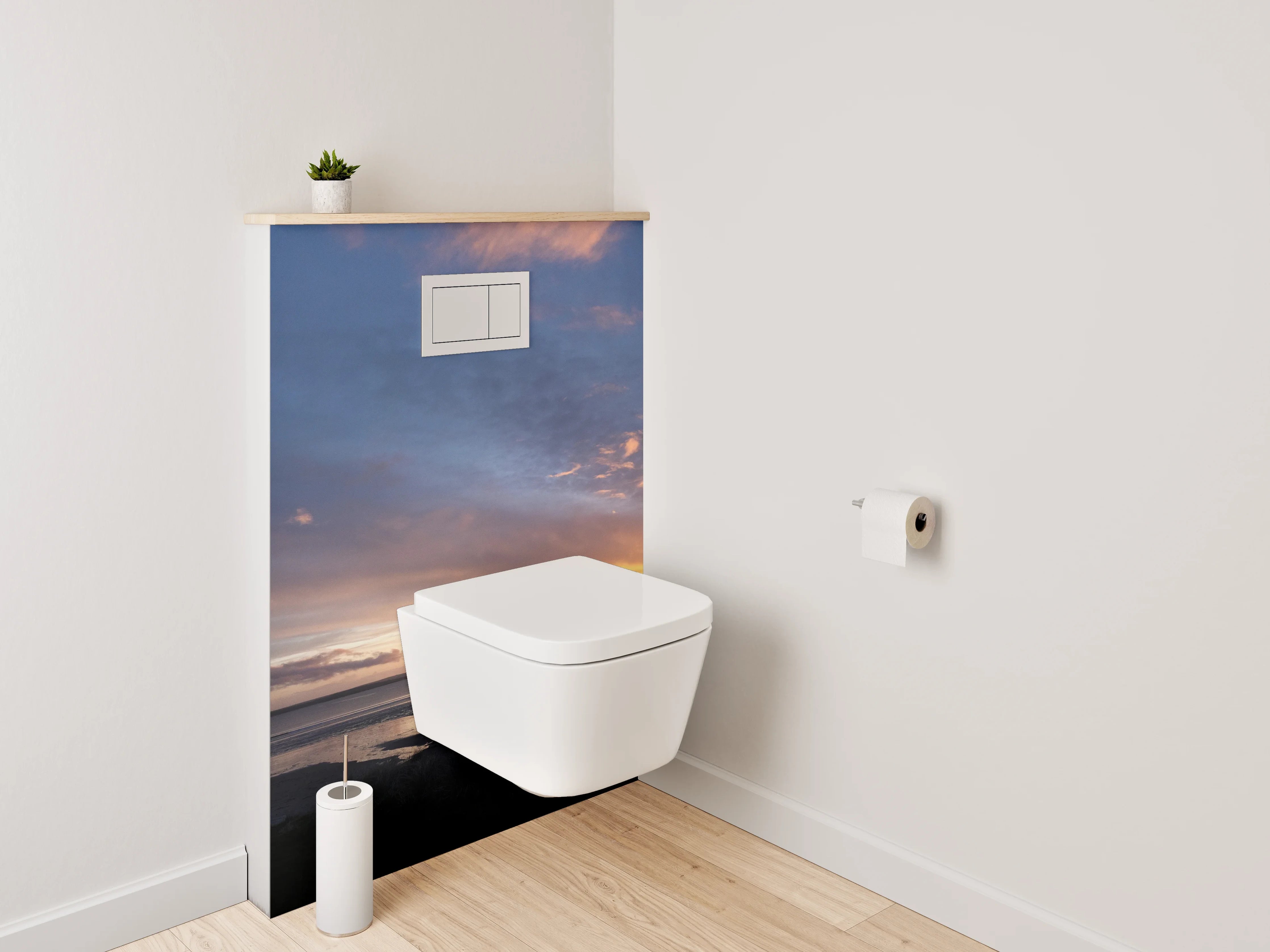 WC-Rückwand - Grauschimmer im Licht des Meeres