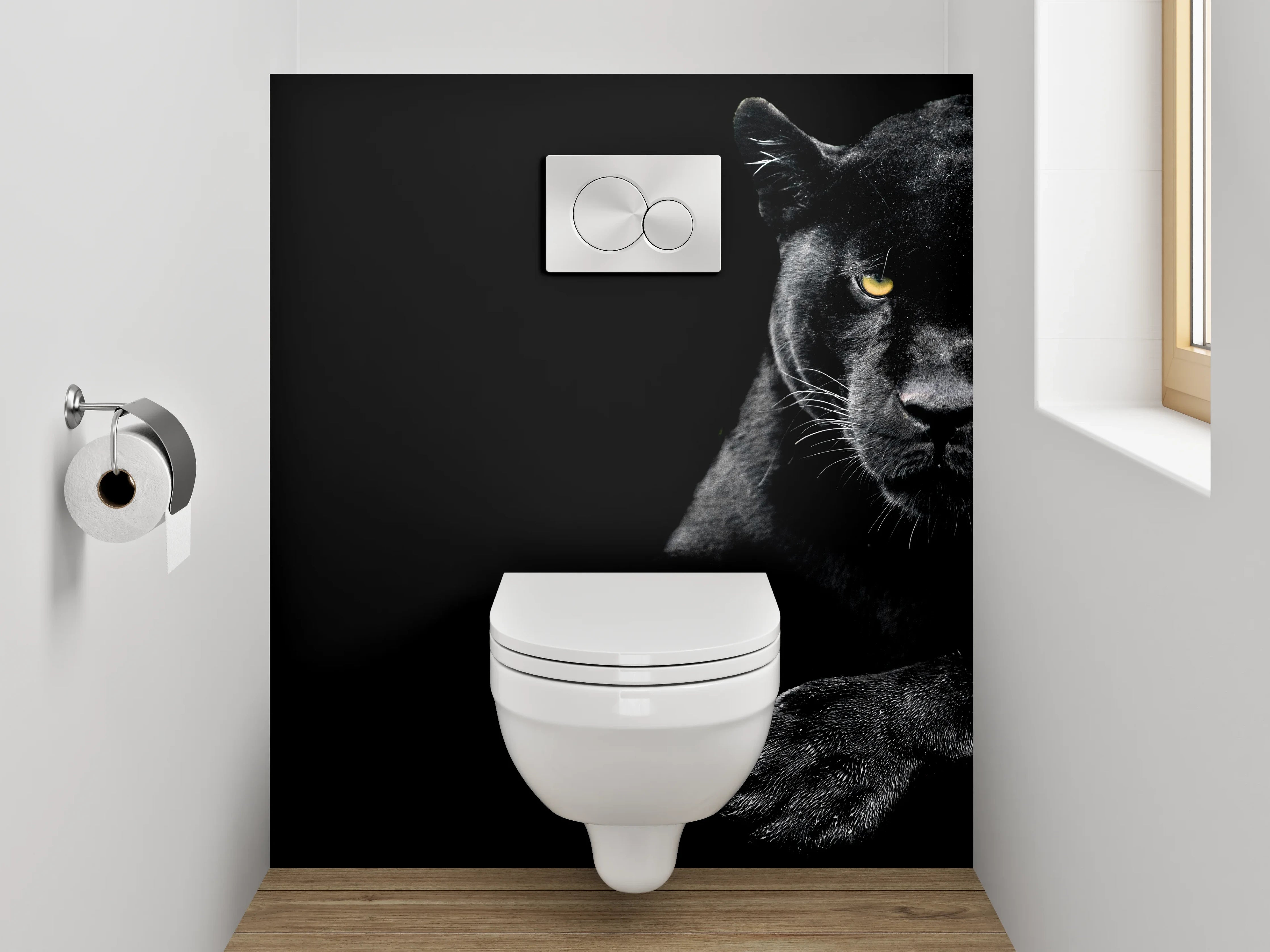 WC-Rückwand - Grauschimmer im Schattenfell