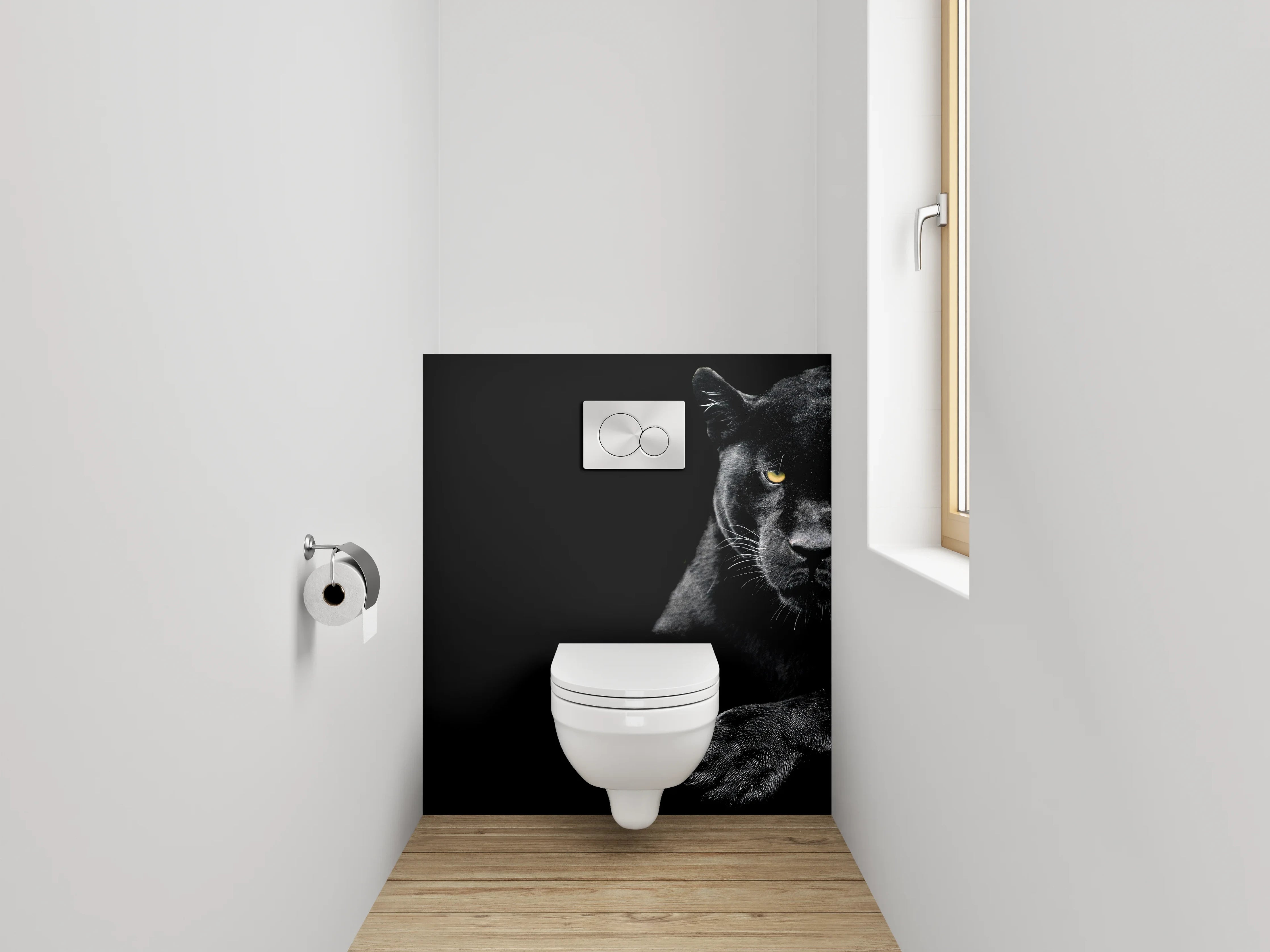 WC-Rückwand - Grauschimmer im Schattenfell