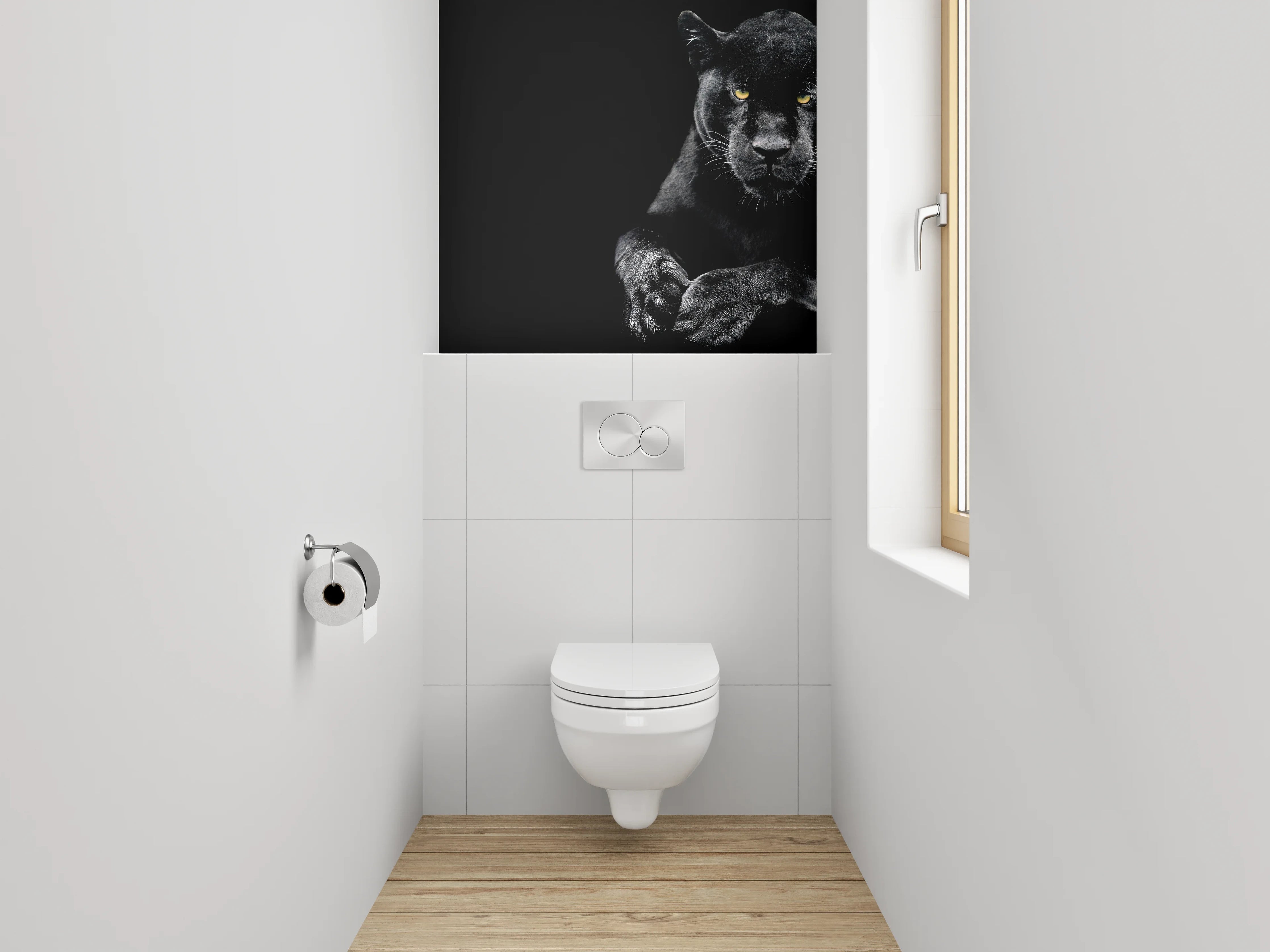 WC-Rückwand - Grauschimmer im Schattenfell