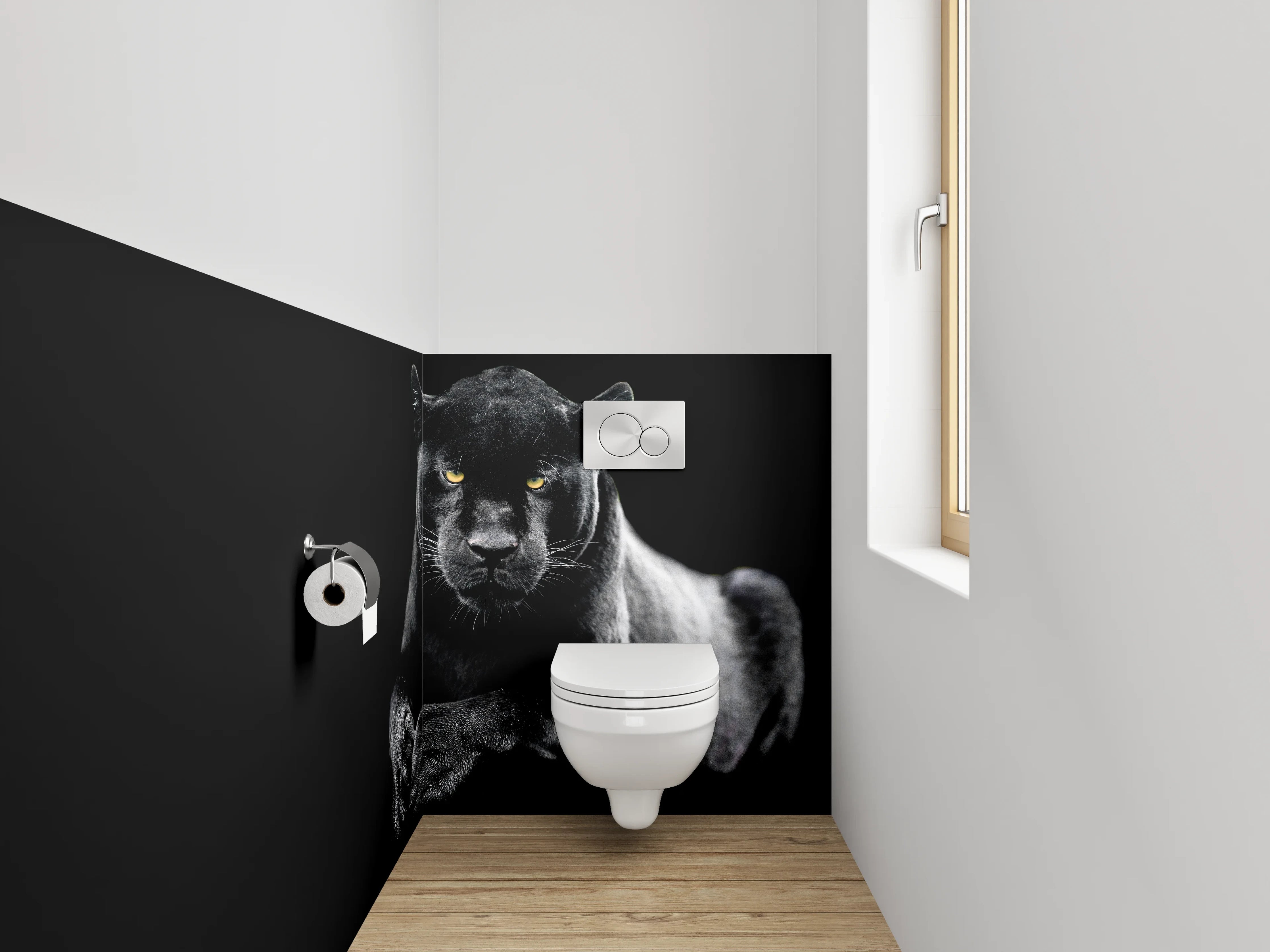 WC-Rückwand - Grauschimmer im Schattenfell