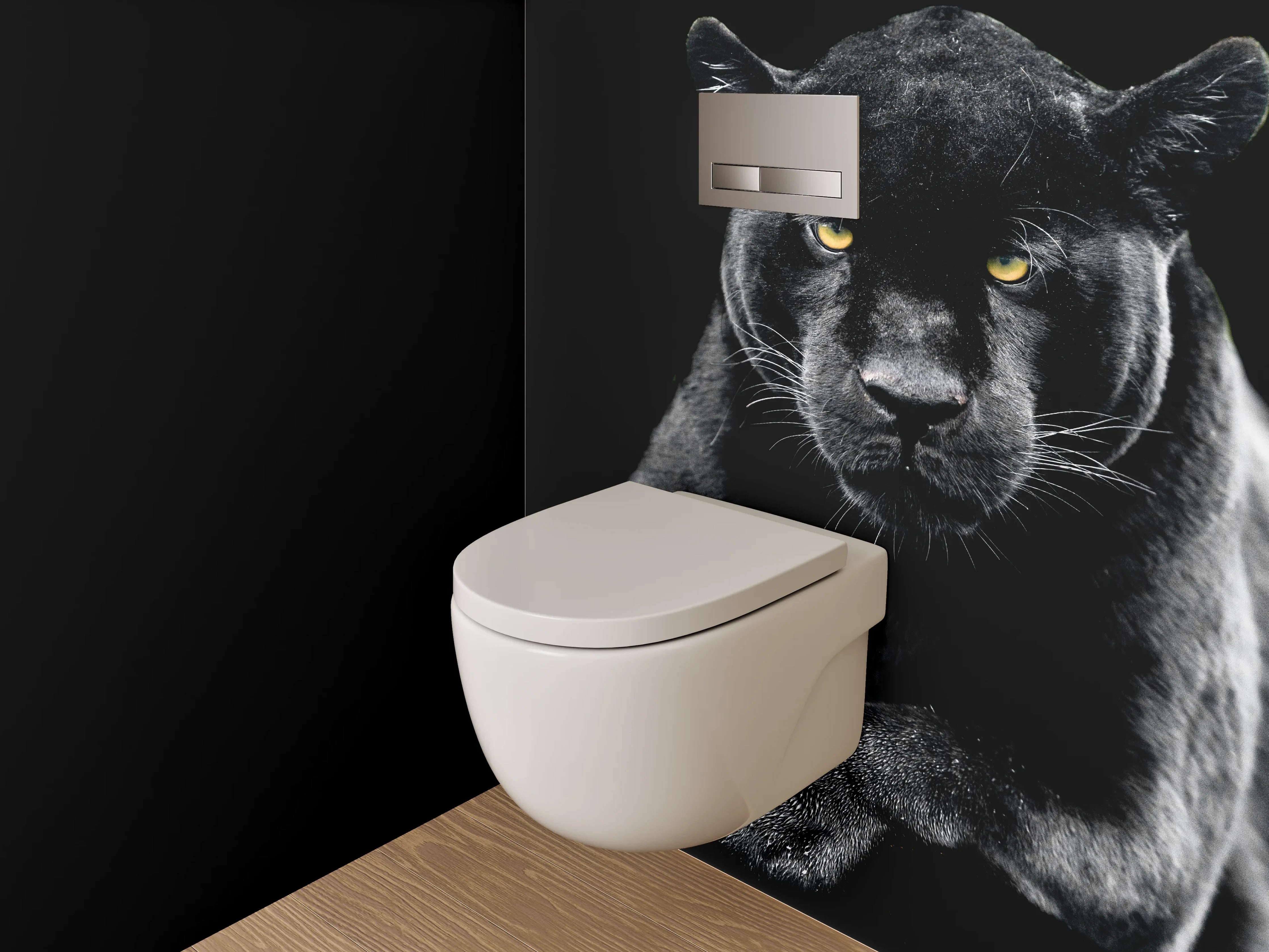 WC-Rückwand - Grauschimmer im Schattenfell
