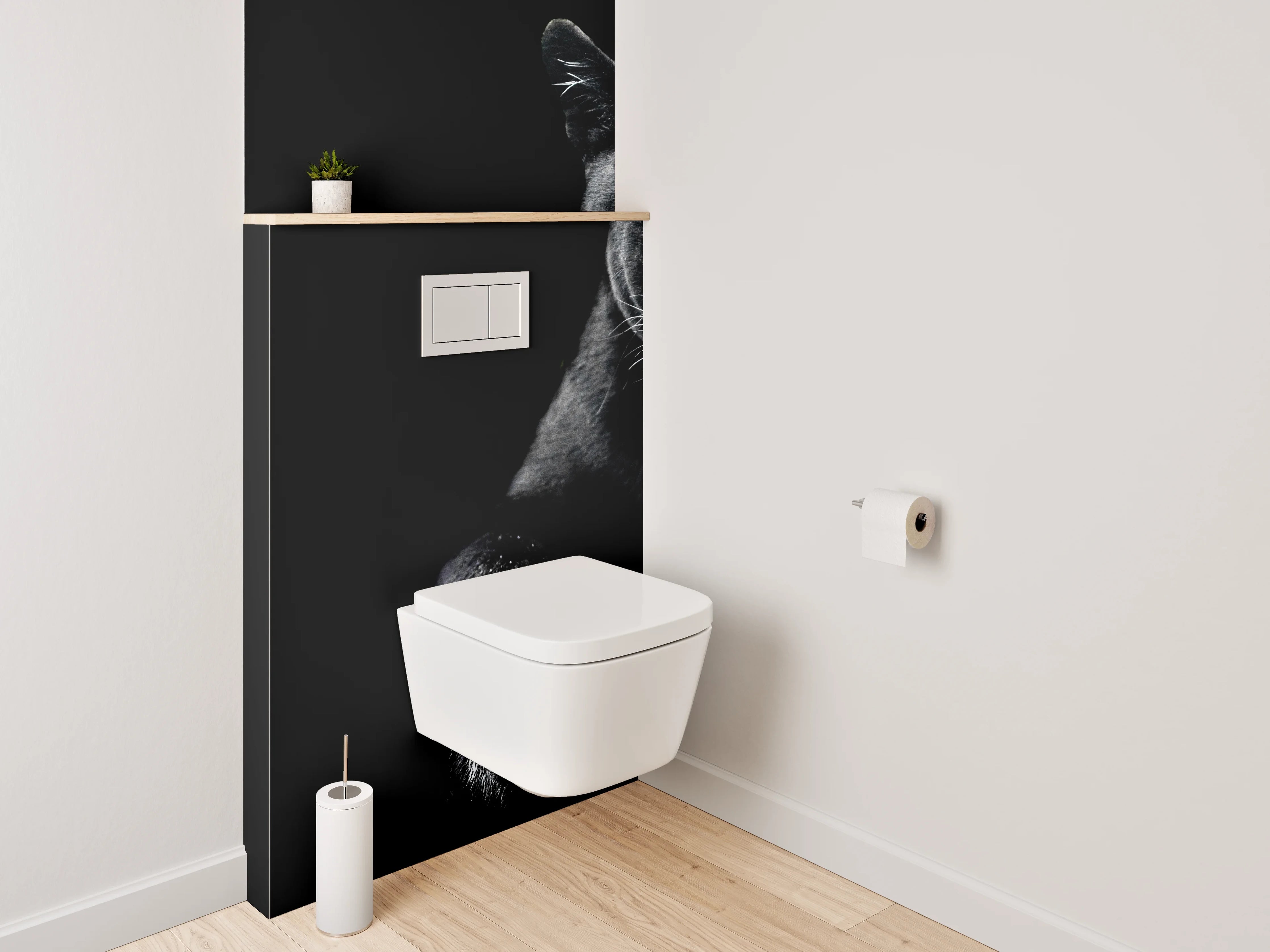 WC-Rückwand - Grauschimmer im Schattenfell