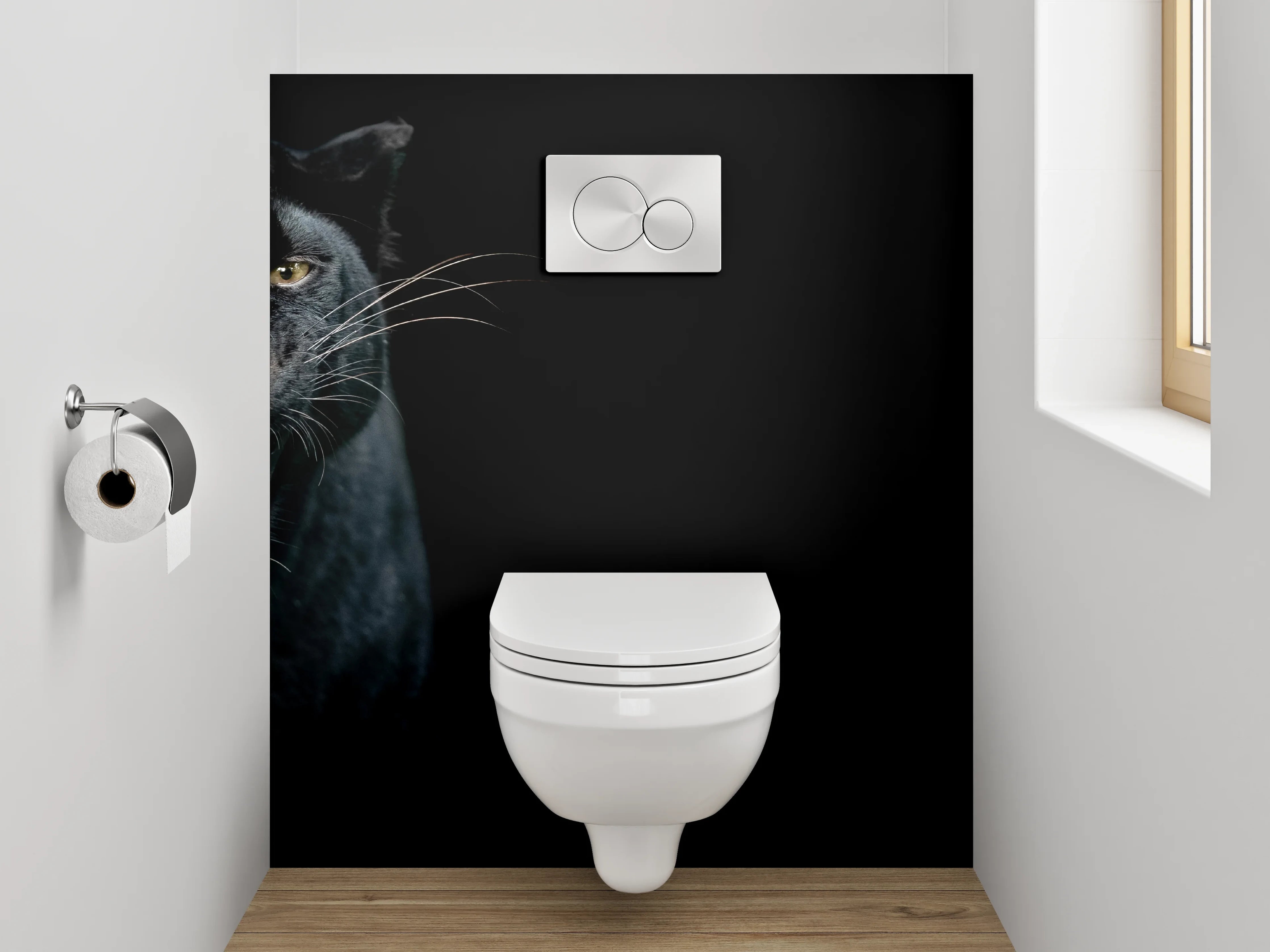 WC-Rückwand - Grauschimmer im Schattenpanther