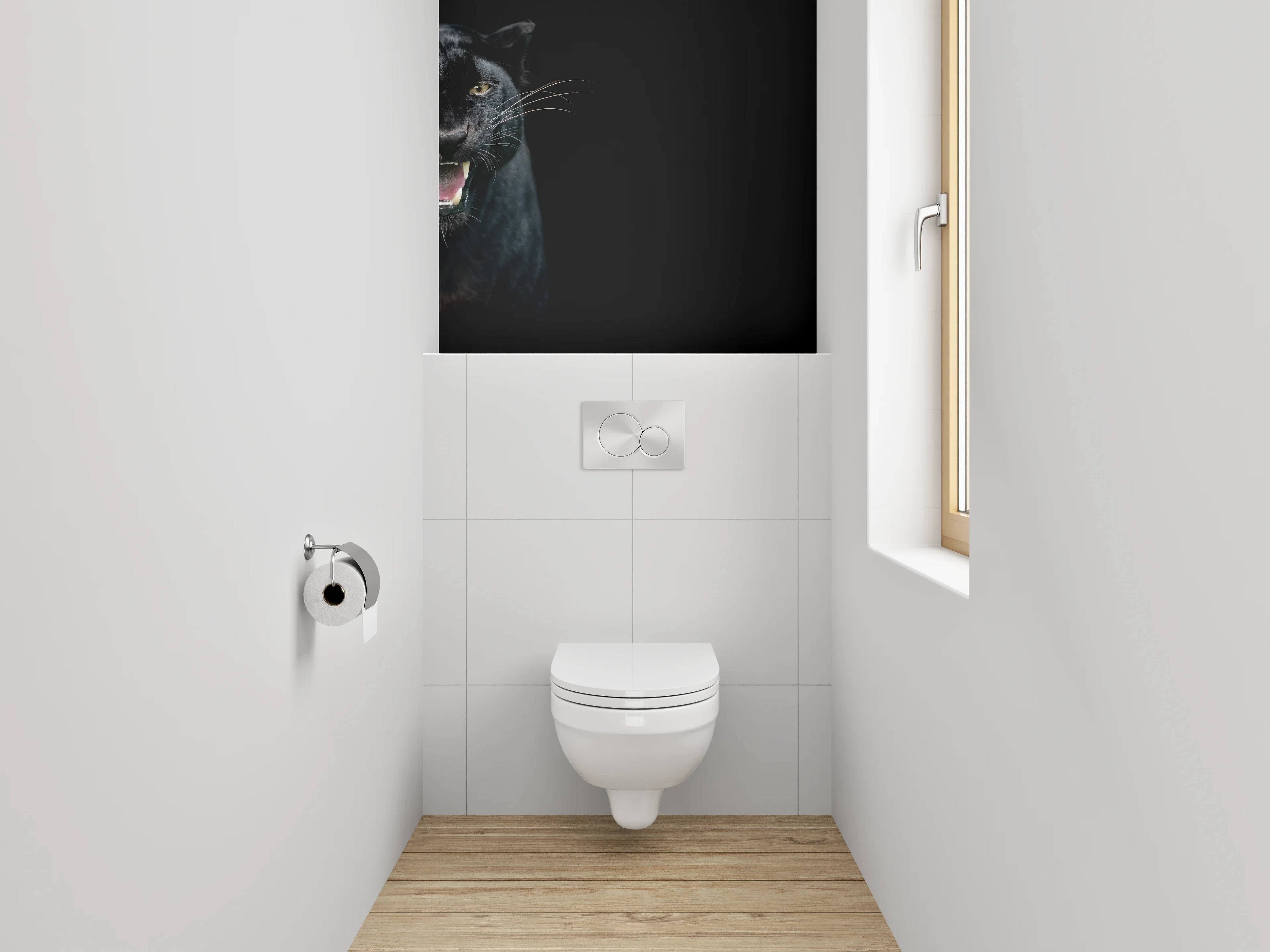 WC-Rückwand - Grauschimmer im Schattenpanther
