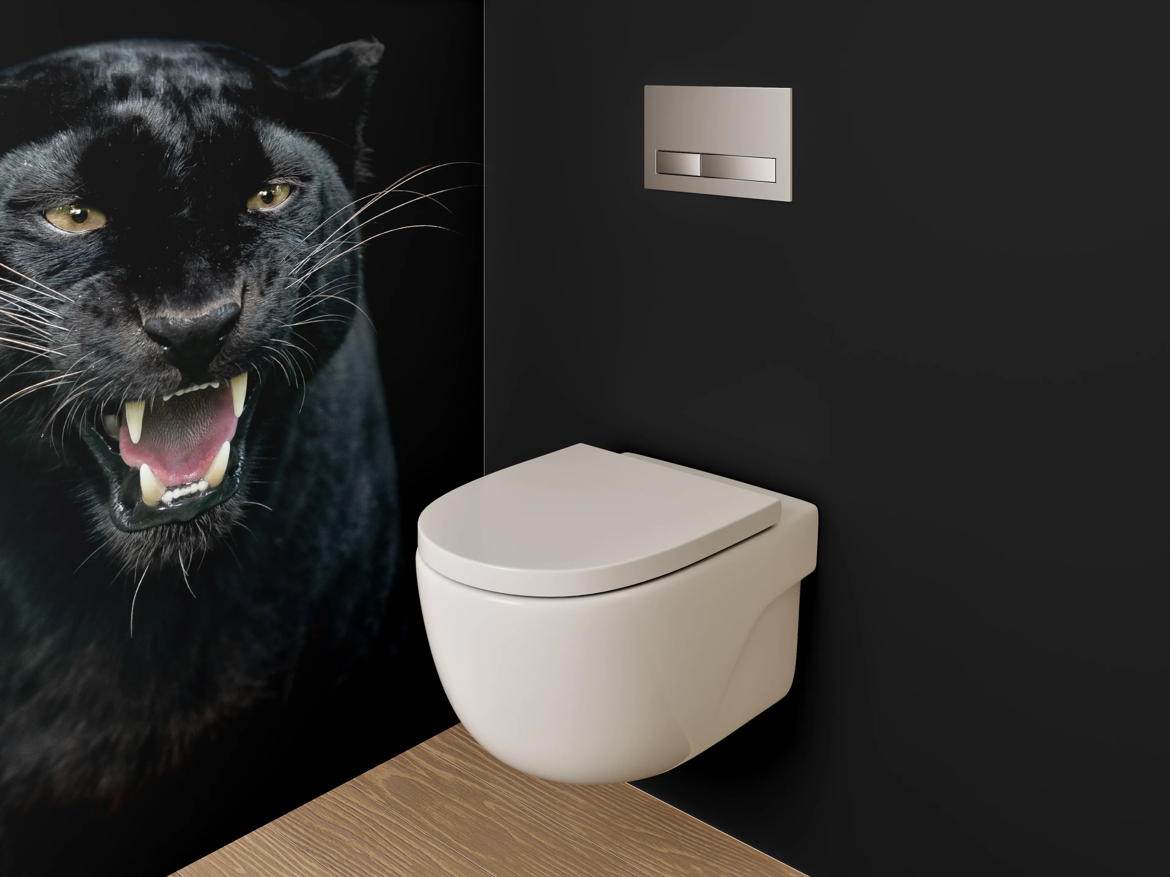 WC-Rückwand - Grauschimmer im Schattenpanther