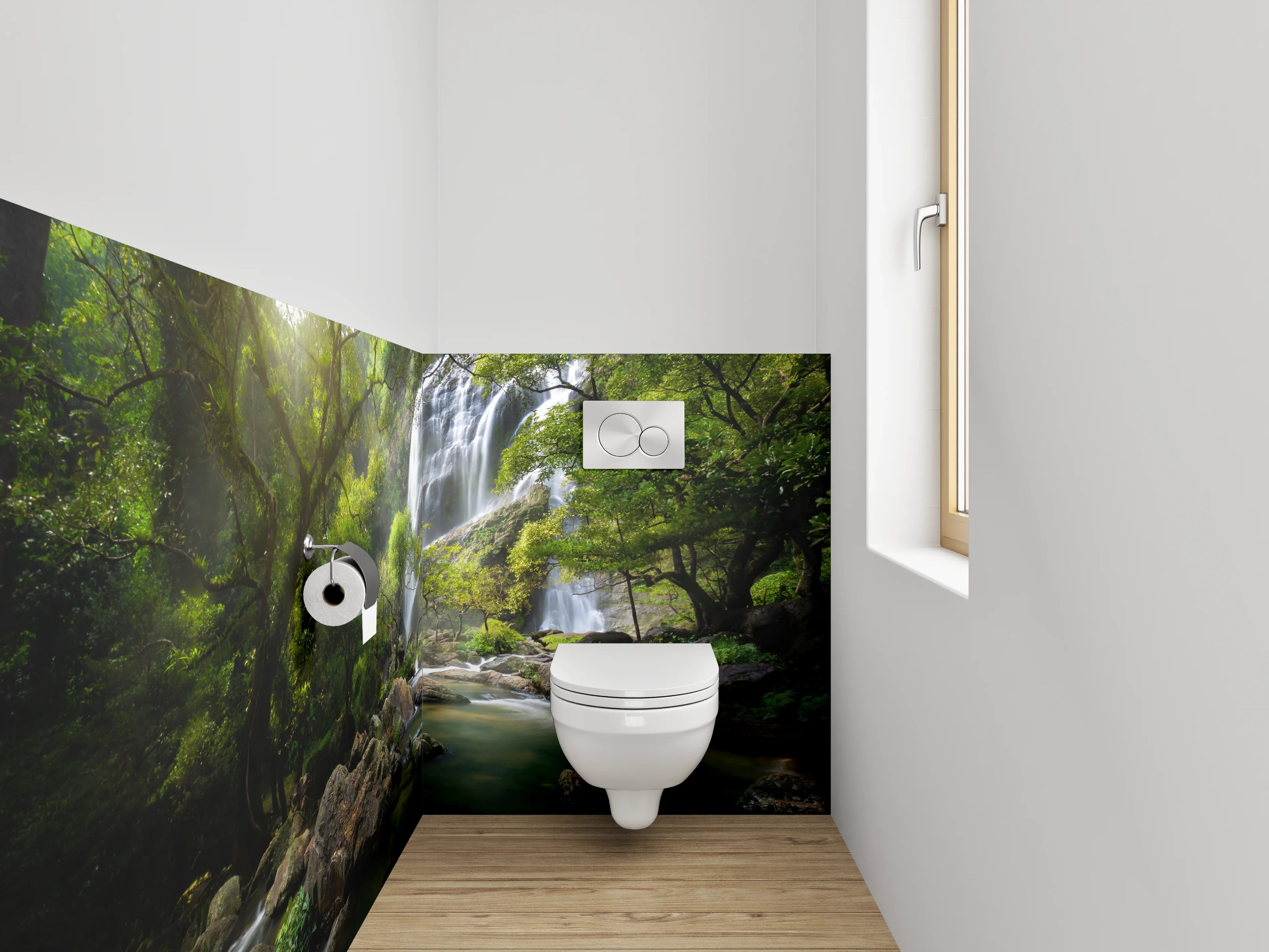 WC-Rückwand - Grauschimmer im weißen Blätterwald
