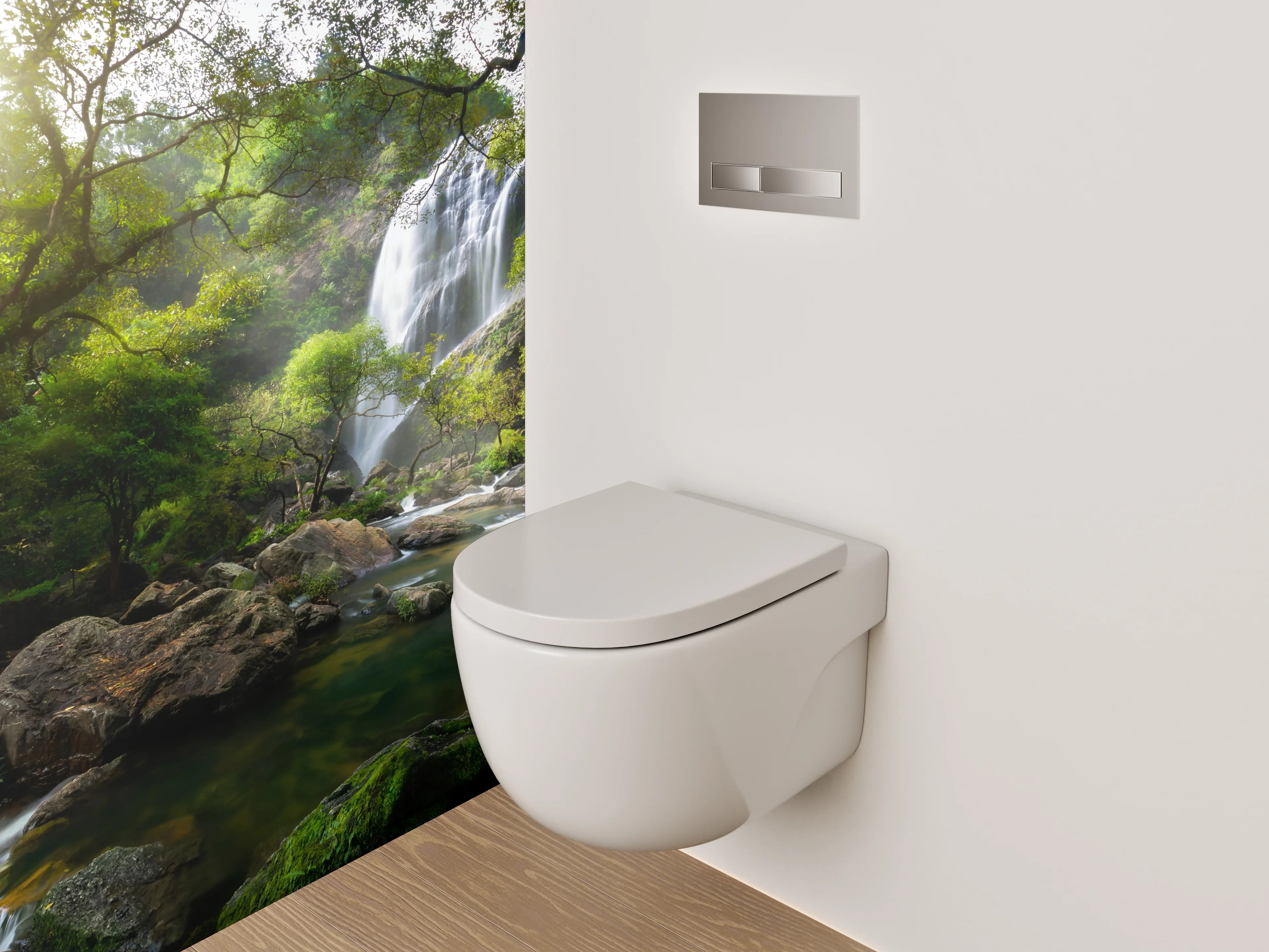 WC-Rückwand - Grauschimmer im weißen Blätterwald