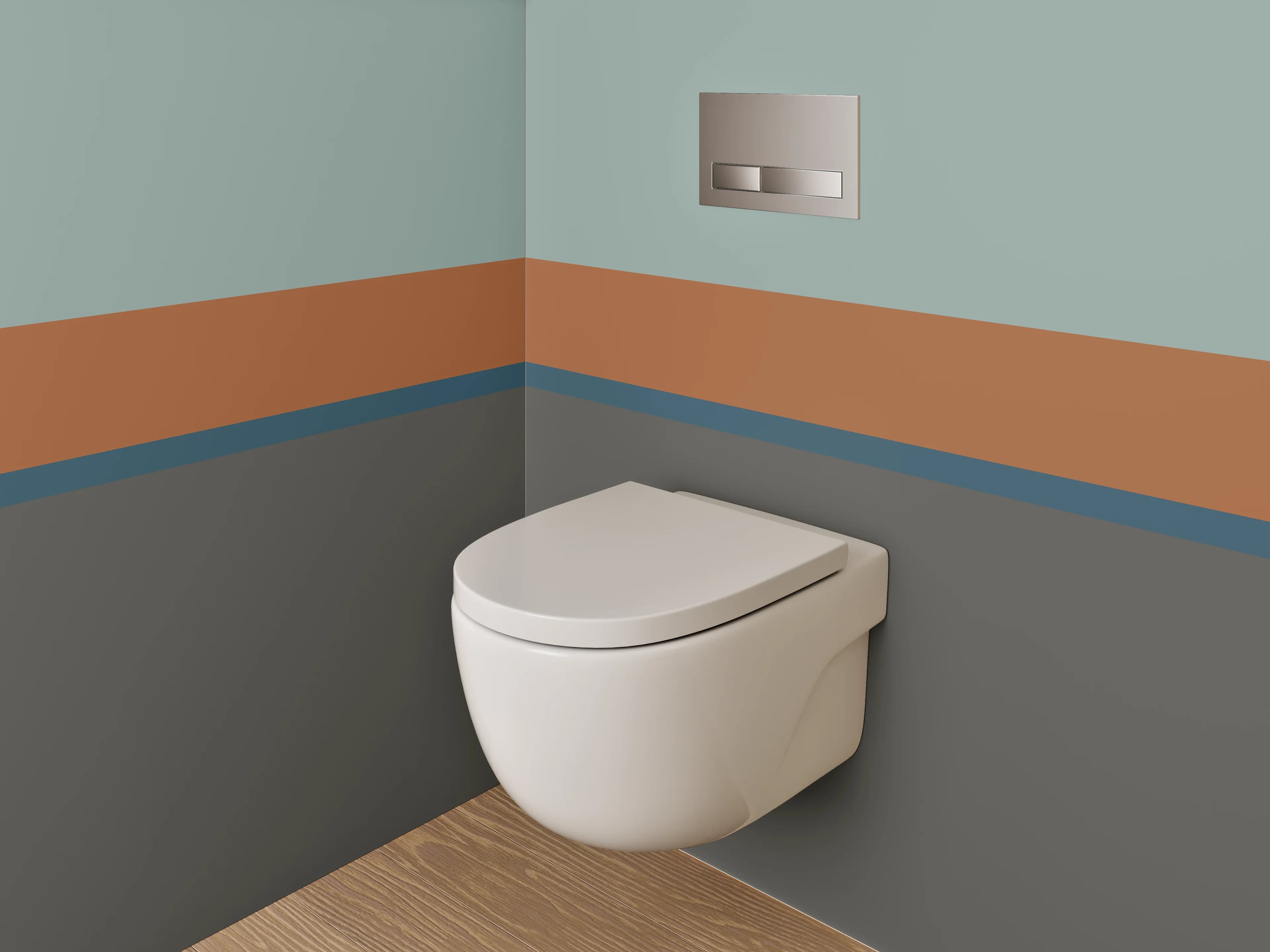 WC-Rückwand - Grauschimmernde Linienkunst auf Weiß