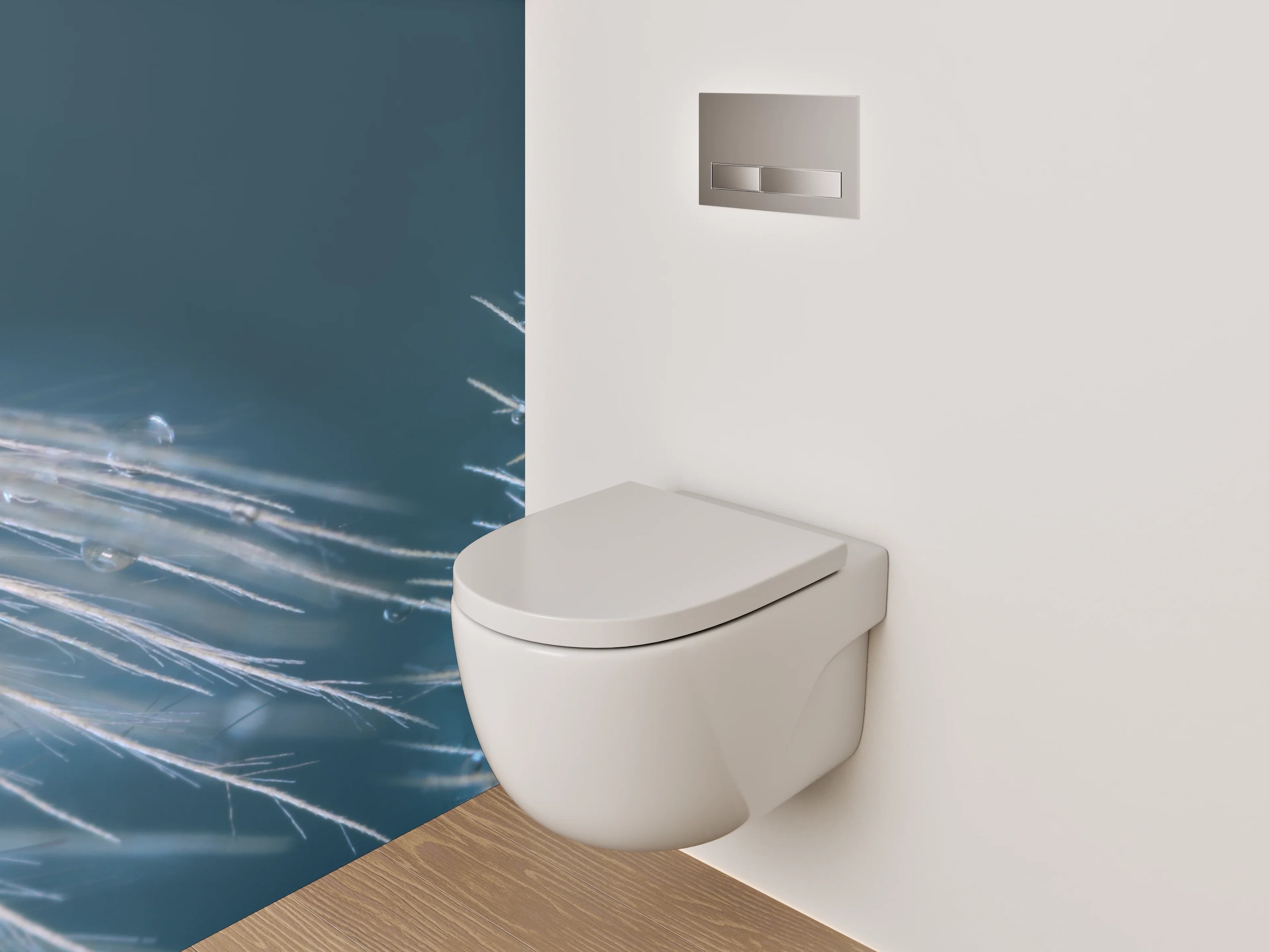 WC-Rückwand - Grauschimmernde Pusteblume mit Morgentau