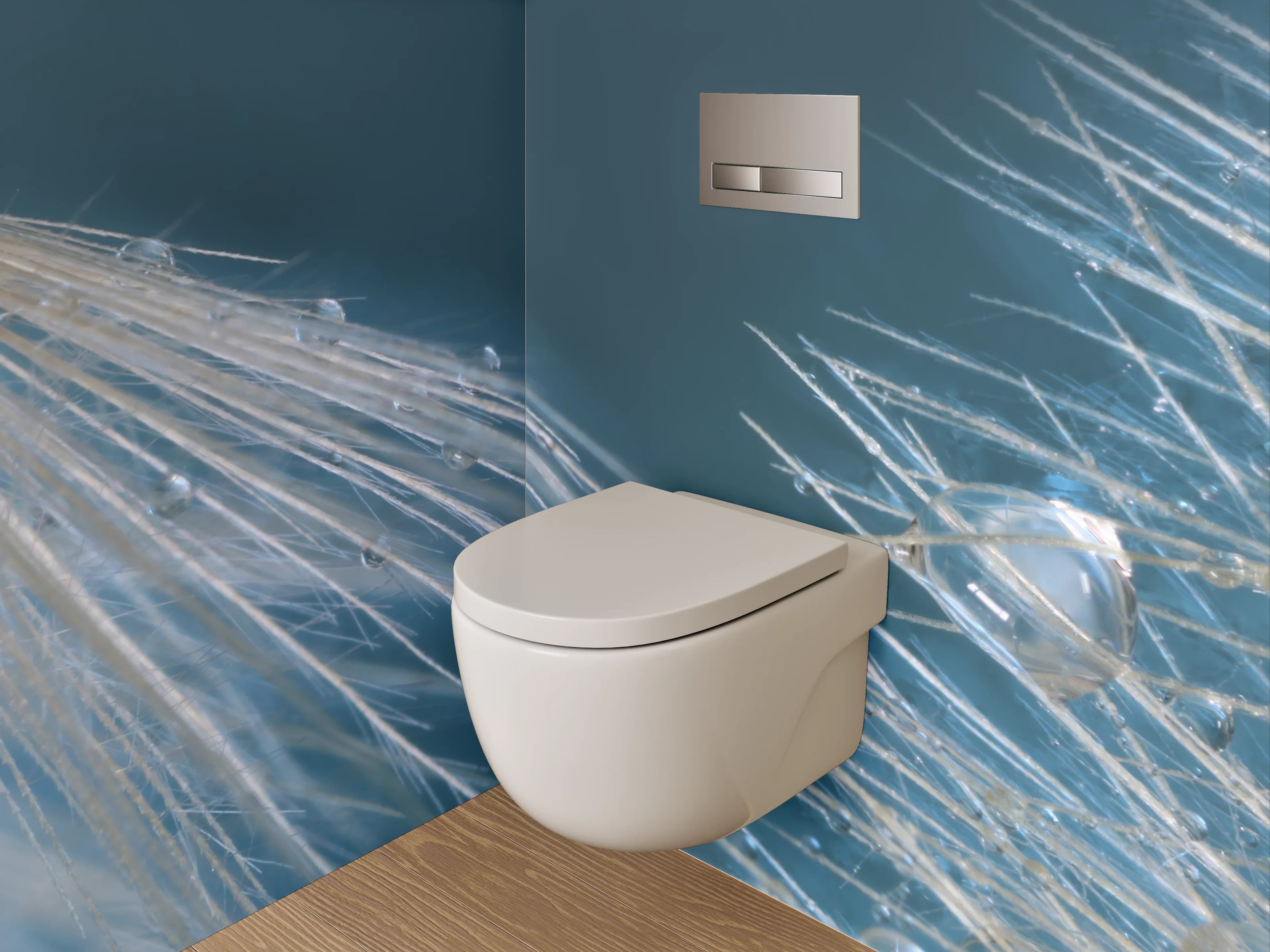 WC-Rückwand - Grauschimmernde Pusteblume mit Morgentau