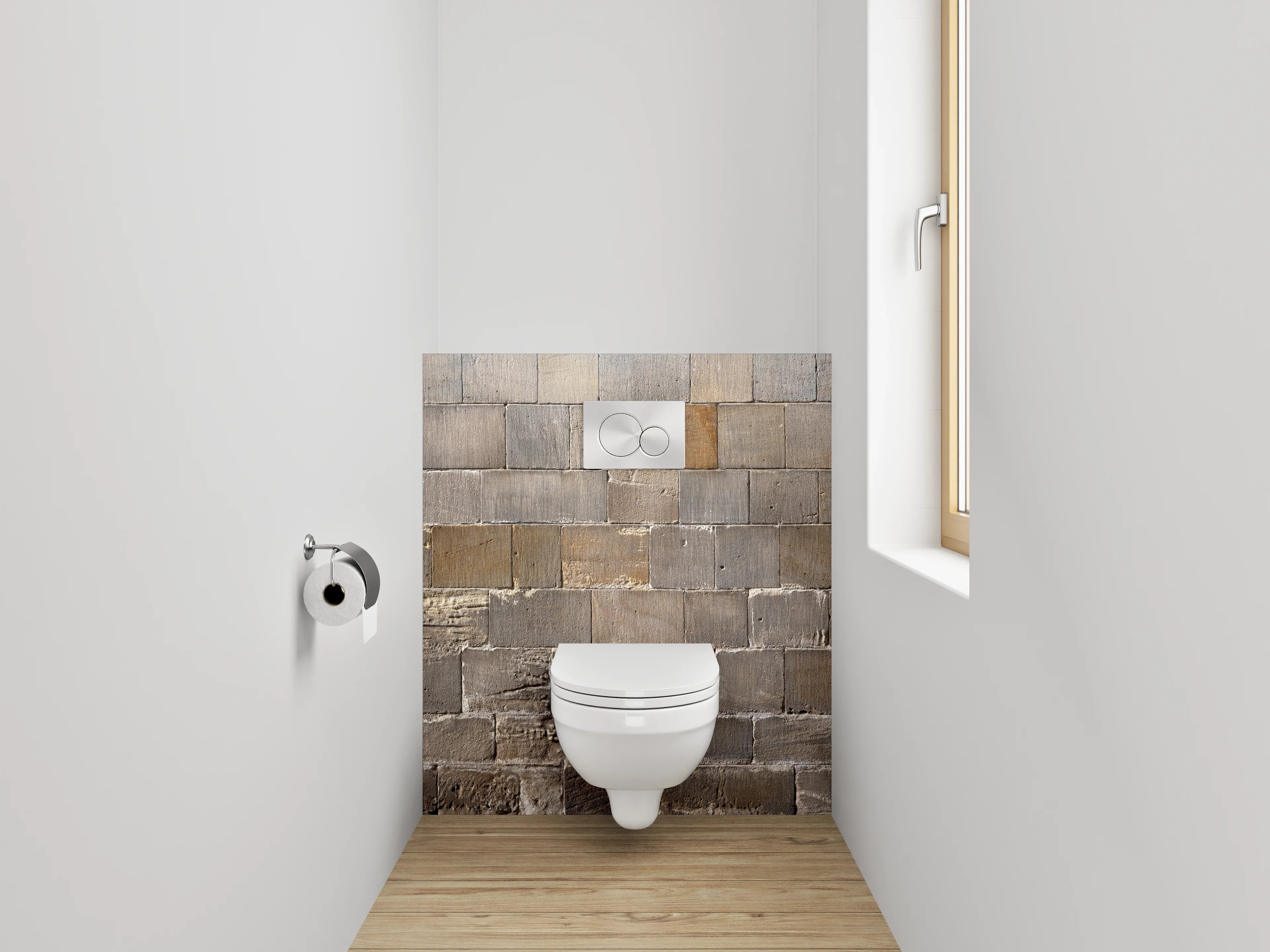 WC-Rückwand - Grauwe Steinmauer-Ästhetik