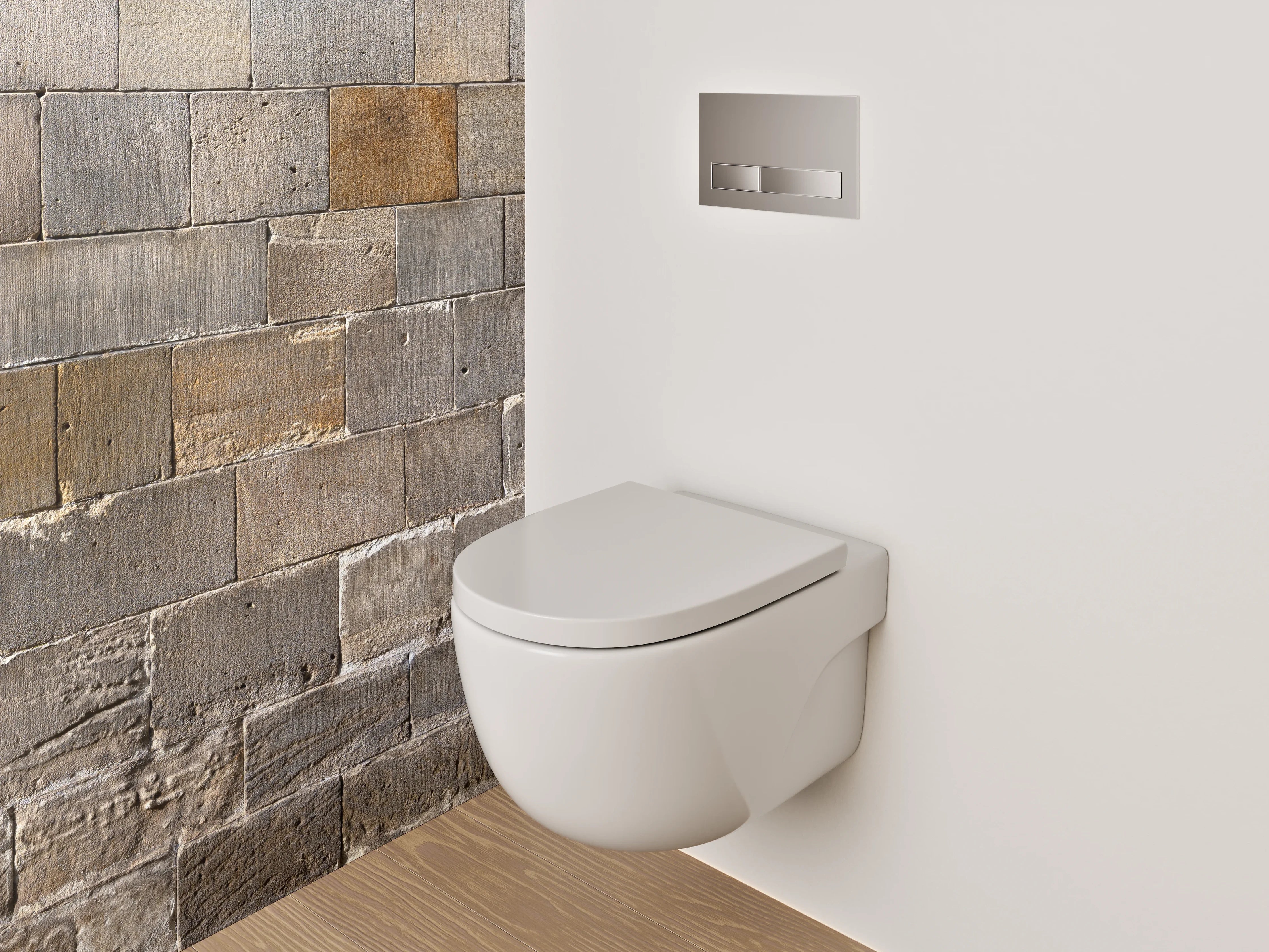 WC-Rückwand - Grauwe Steinmauer-Ästhetik