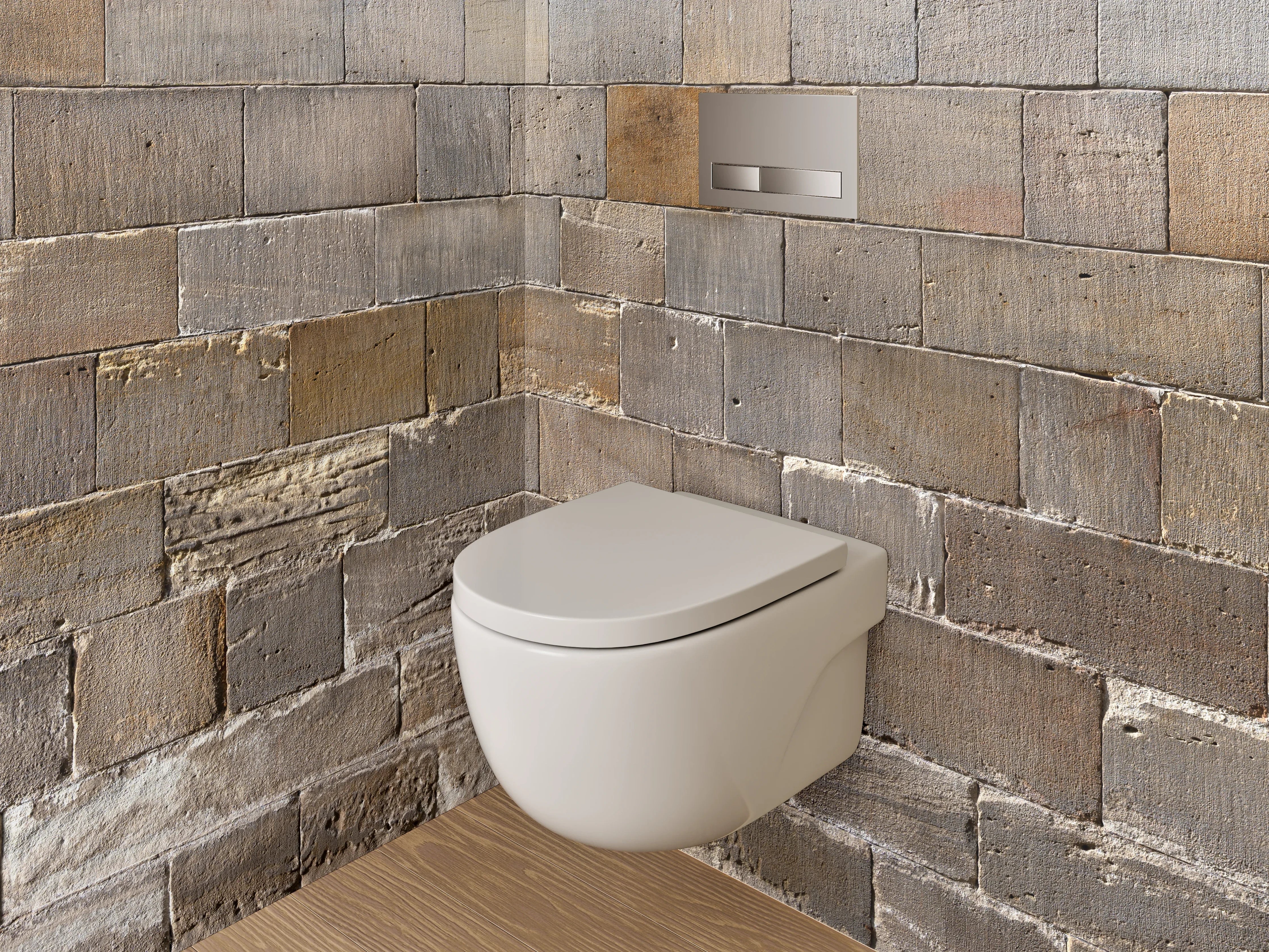 WC-Rückwand - Grauwe Steinmauer-Ästhetik