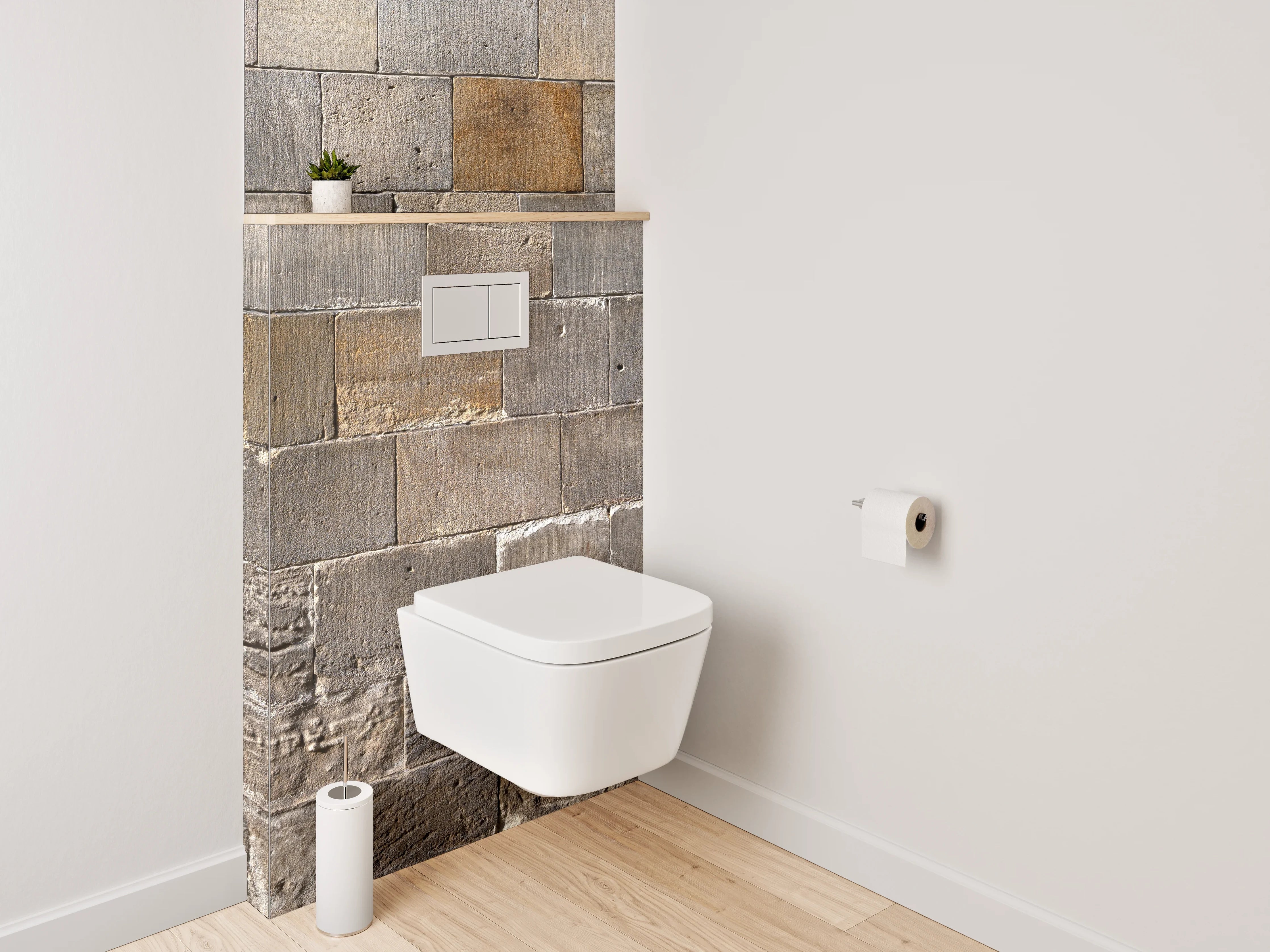 WC-Rückwand - Grauwe Steinmauer-Ästhetik