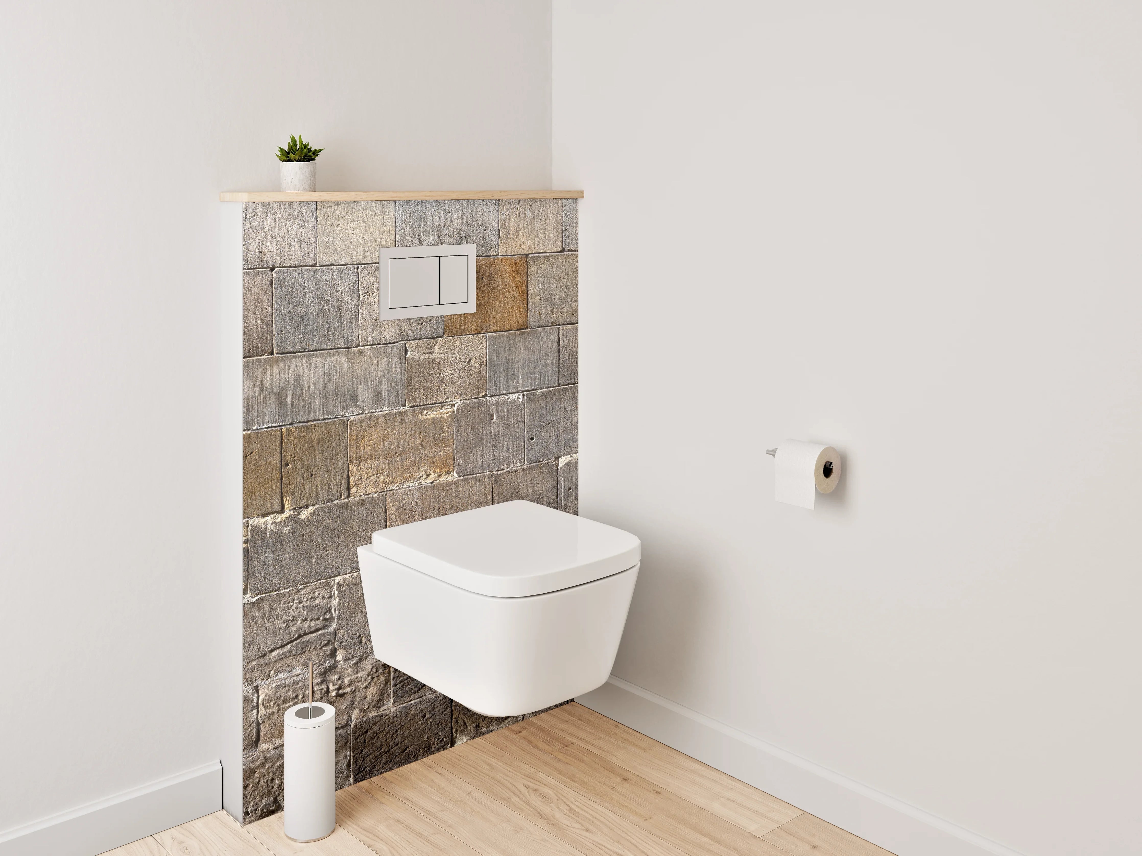 WC-Rückwand - Grauwe Steinmauer-Ästhetik