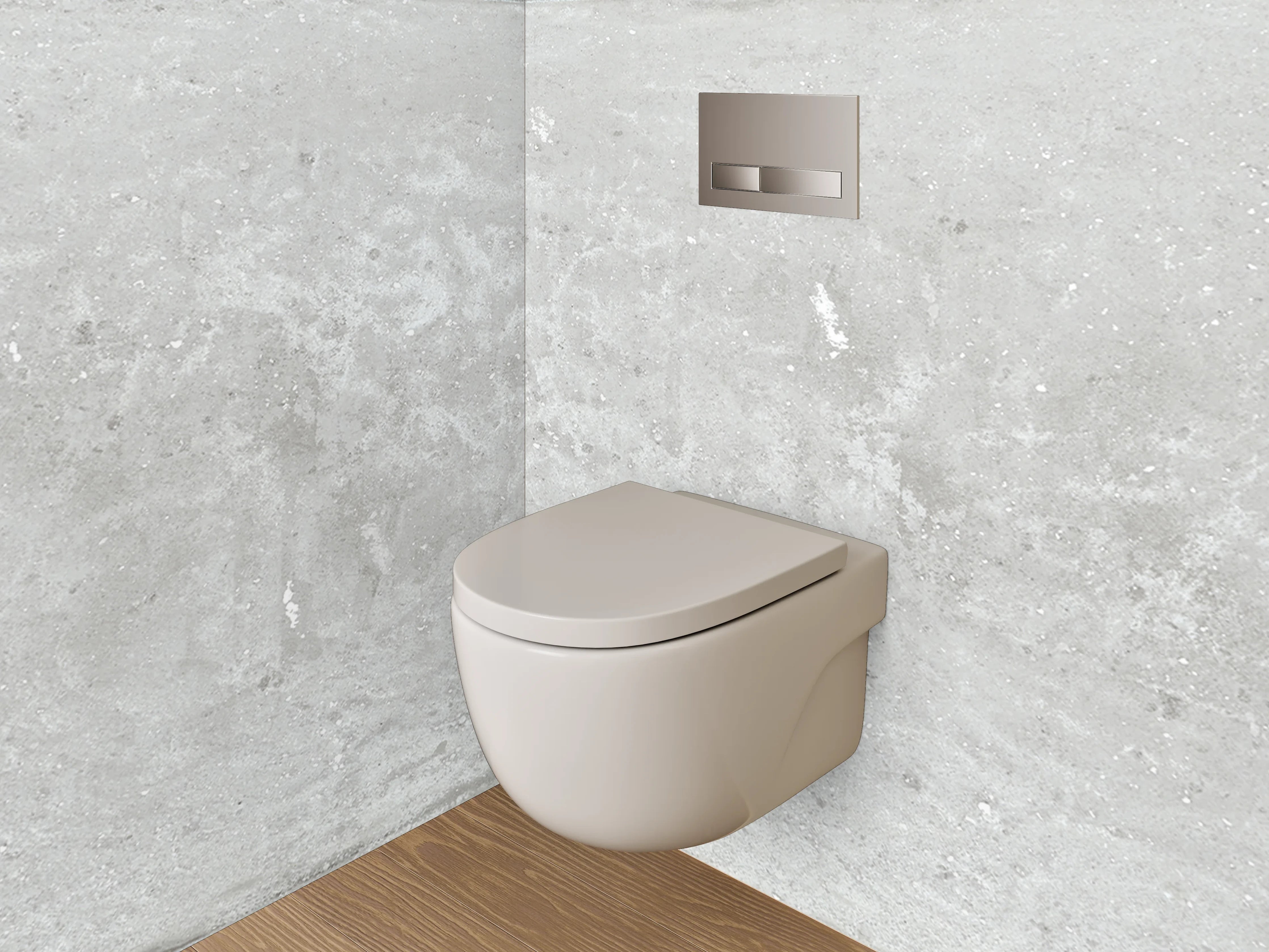 WC-Rückwand - Grauweiß Designfliese in Betonlook