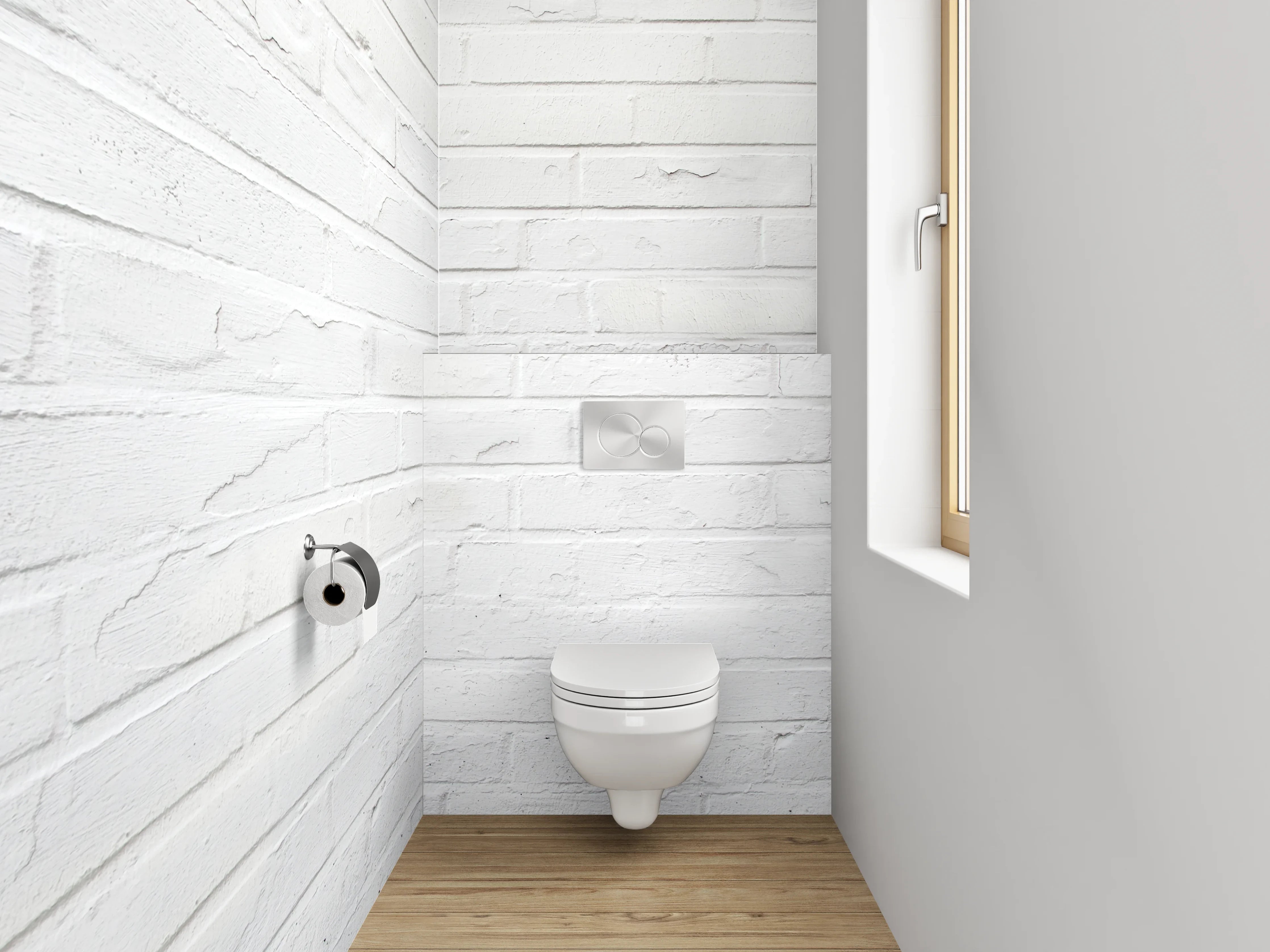 WC-Rückwand - Grauweiß Holzdesign Wandpaneele