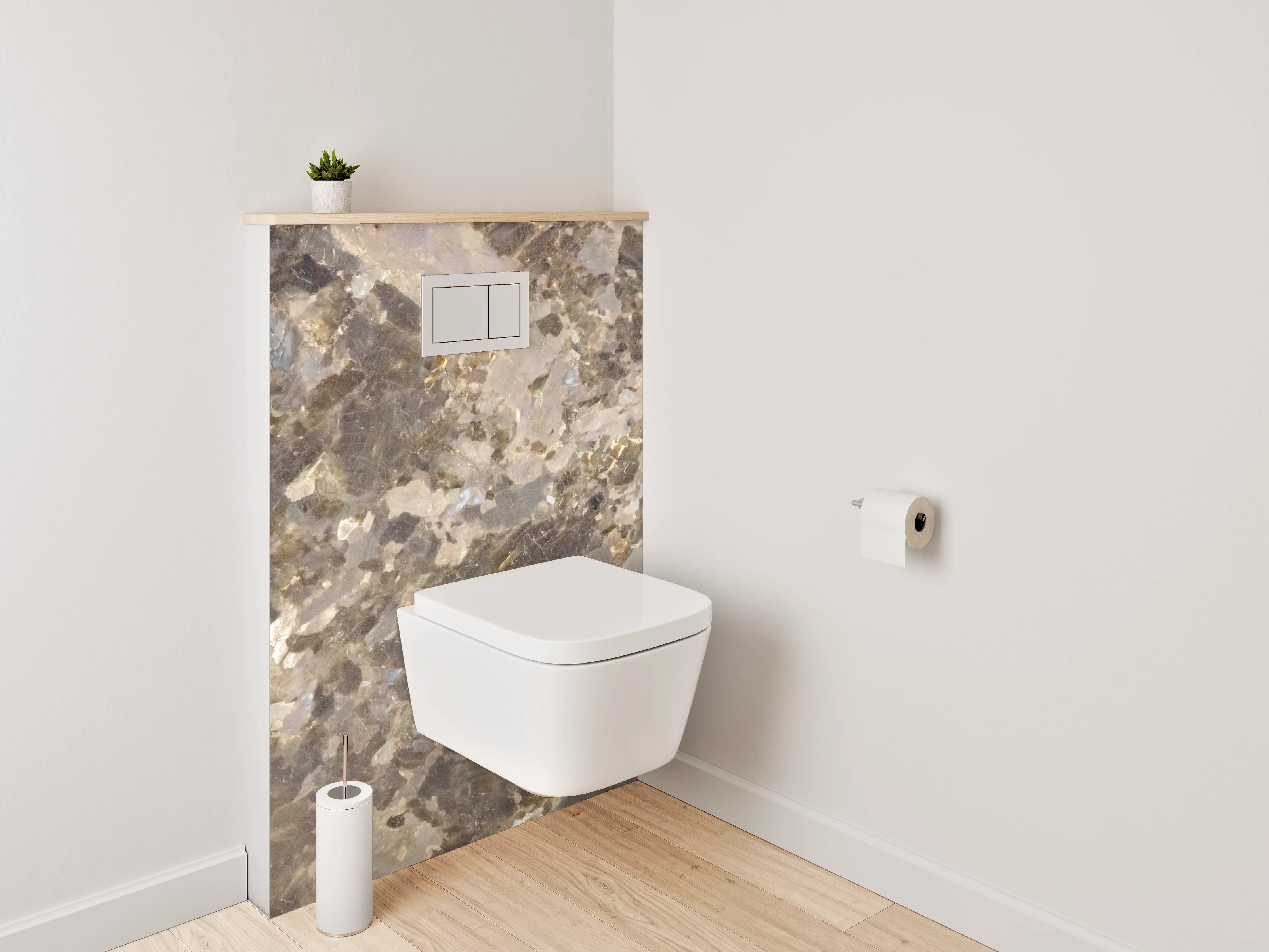 WC-Rückwand - Grauweiße Marmor-Ästhetik