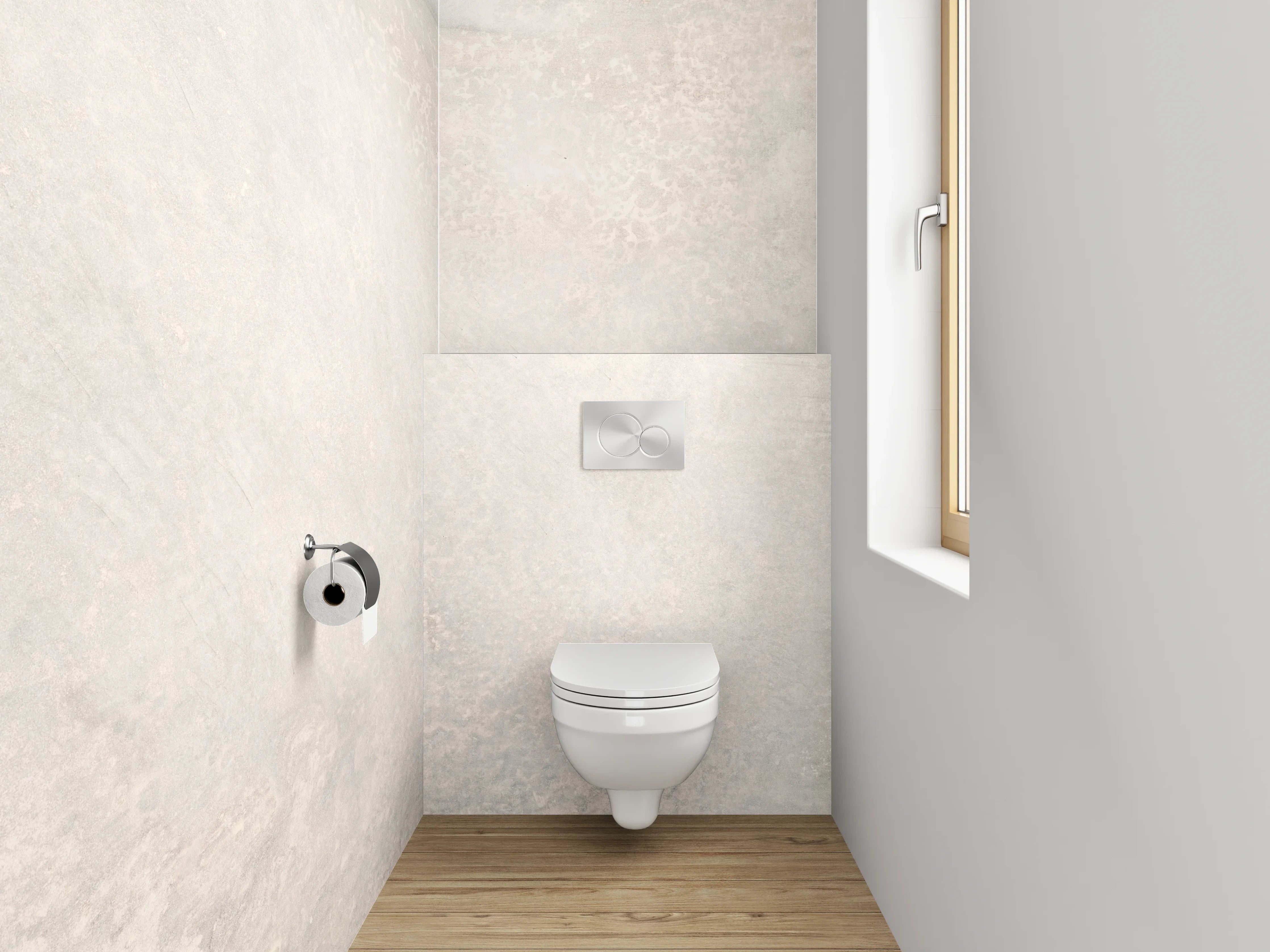 WC-Rückwand - Grauweiße Marmorschönheit