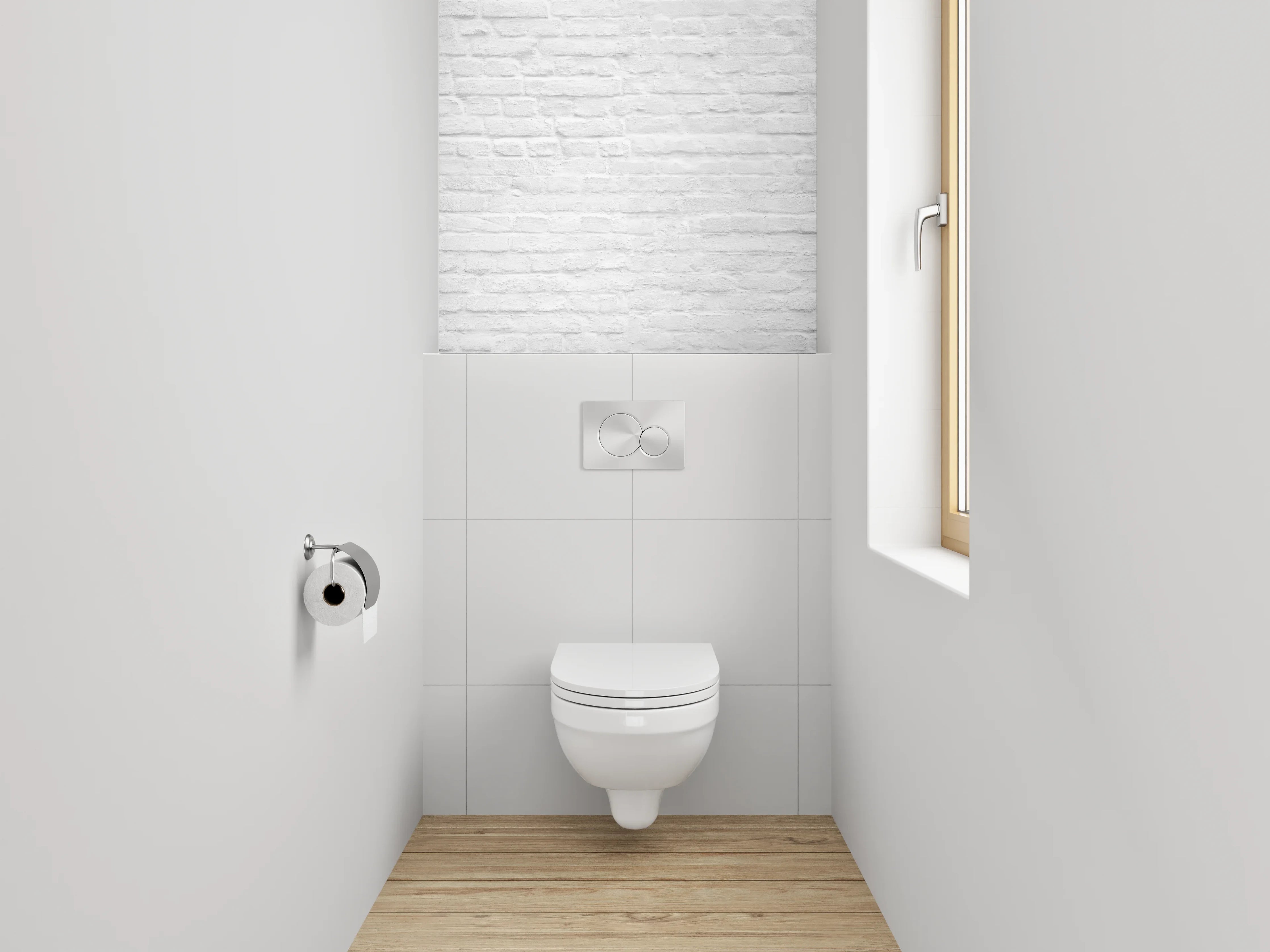 WC-Rückwand - Grauweißer Klinkertextur Look