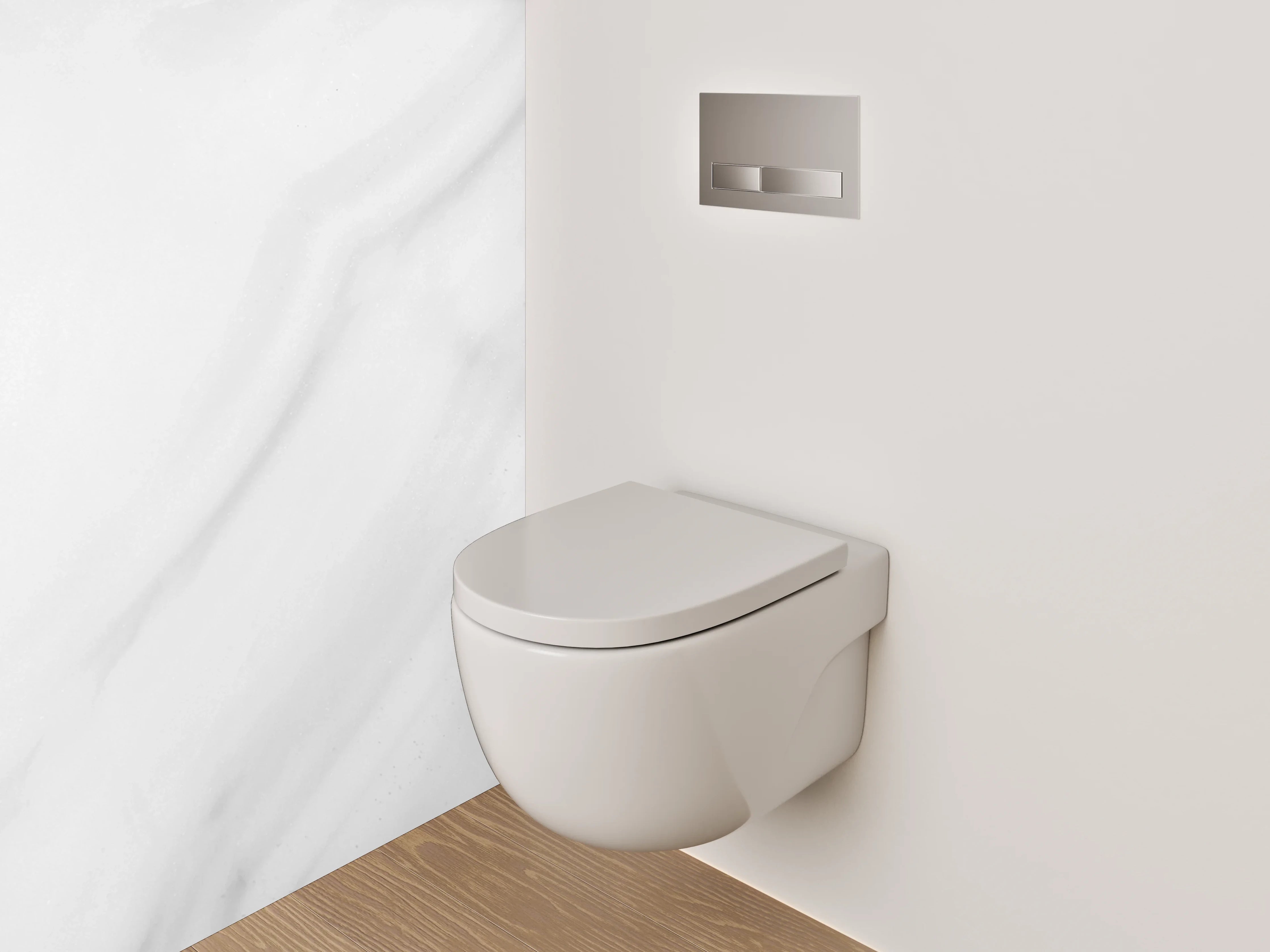 WC-Rückwand - Grauweißer Marmor-Glanz