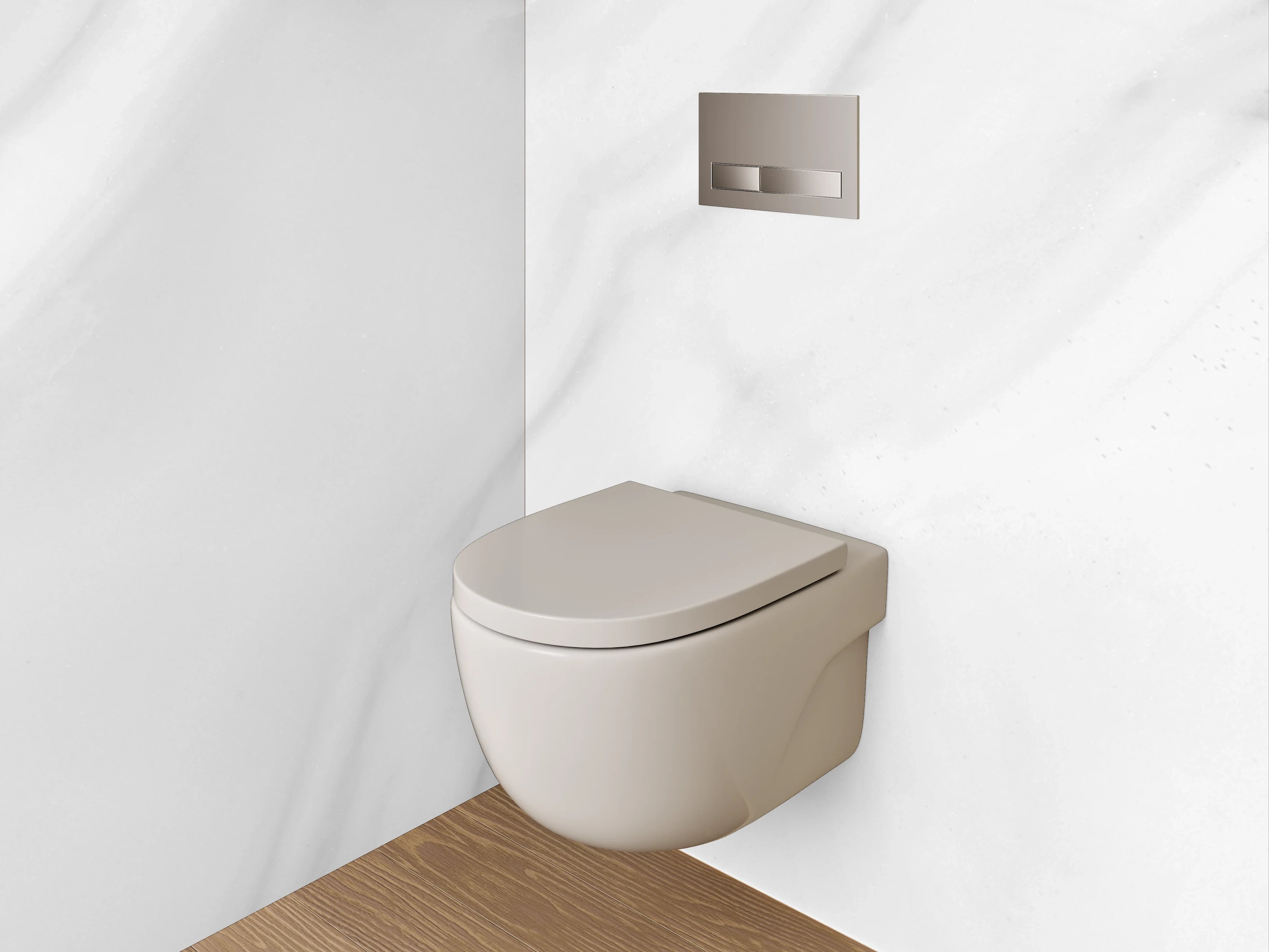 WC-Rückwand - Grauweißer Marmor-Glanz