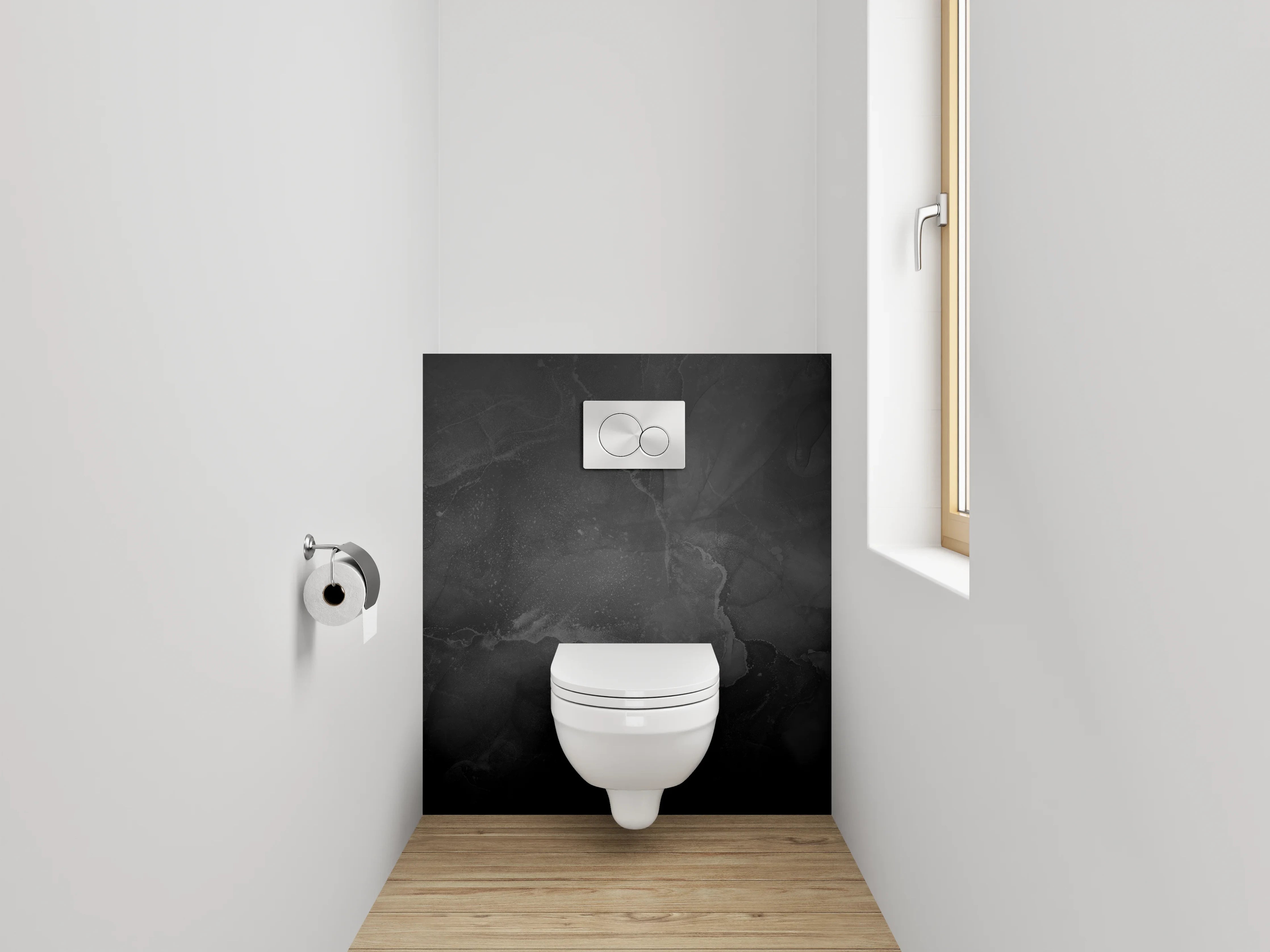 WC-Rückwand - Grauweißer Marmorzauber