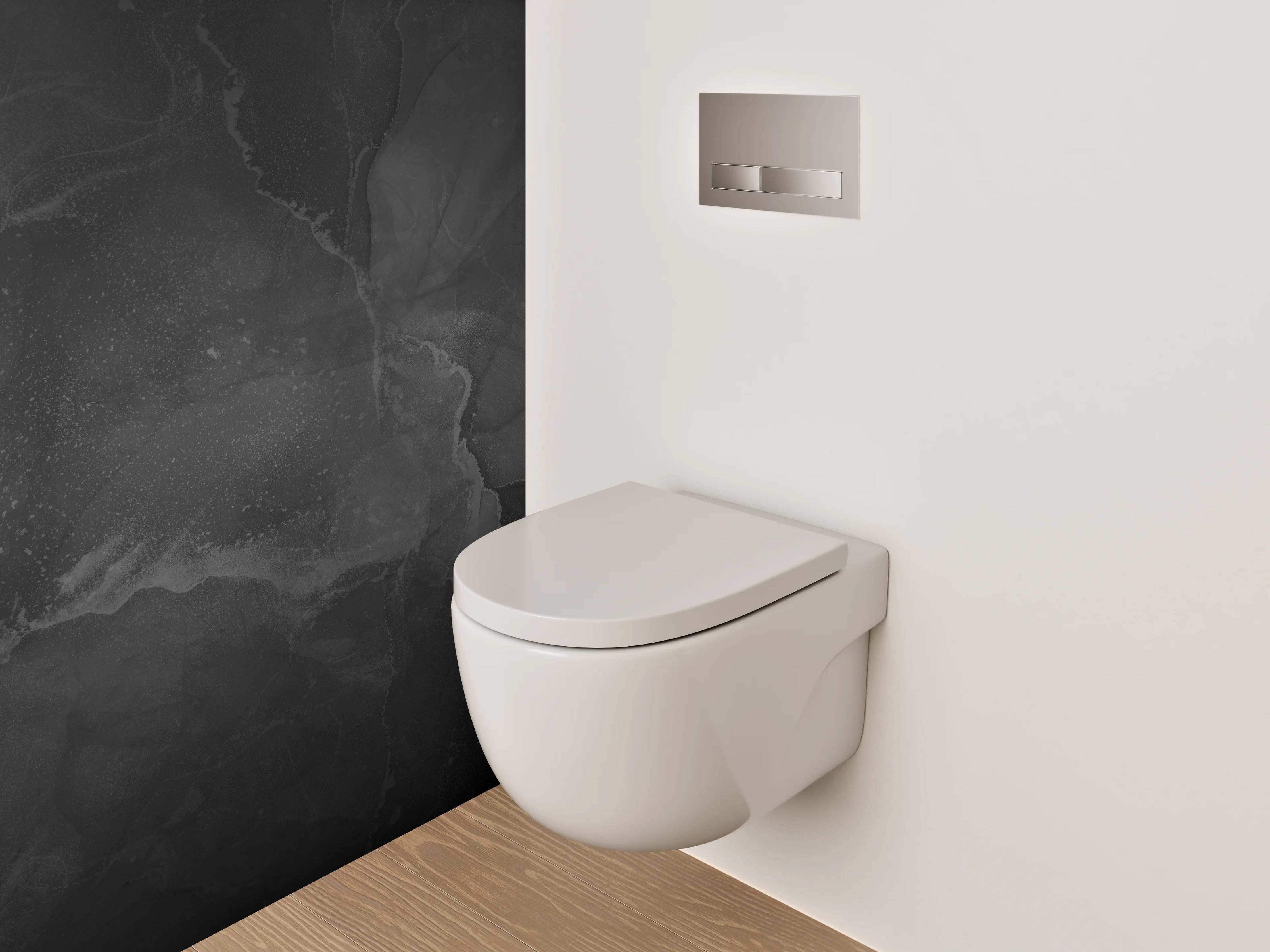 WC-Rückwand - Grauweißer Marmorzauber