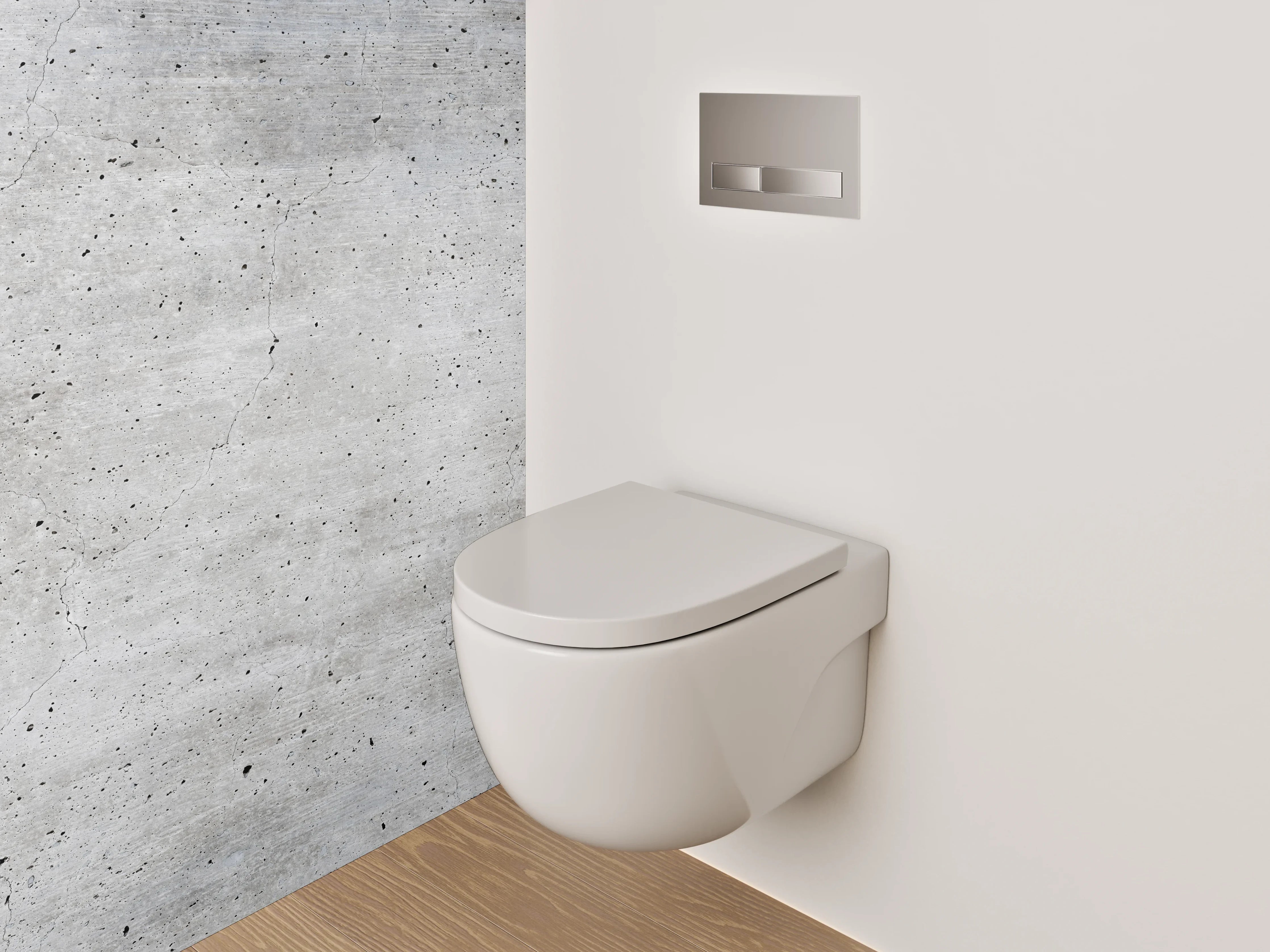 WC-Rückwand - Grauweißes Minimalismus-Flair in Beton