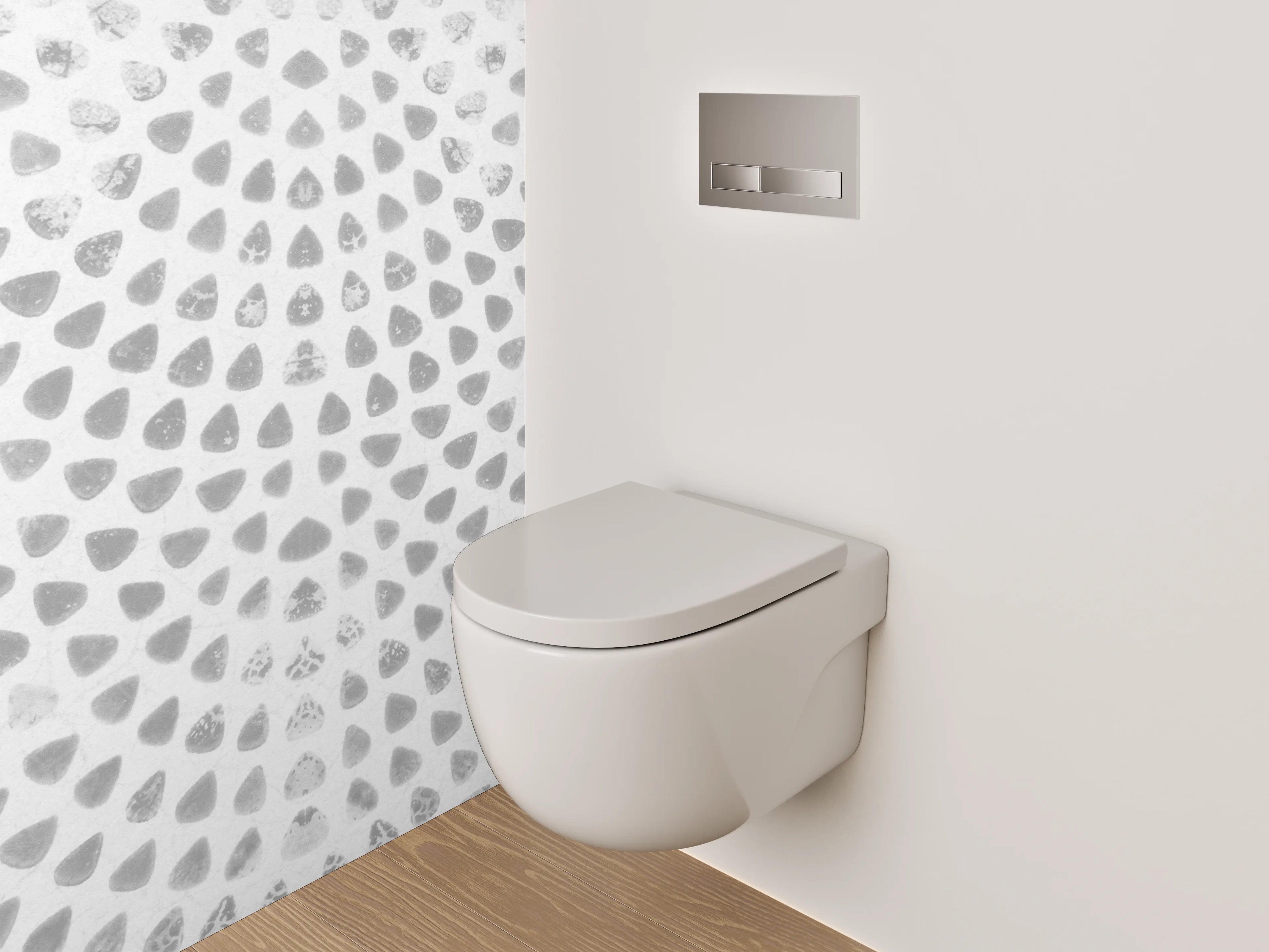 WC-Rückwand - Grauweißes Strukturelement
