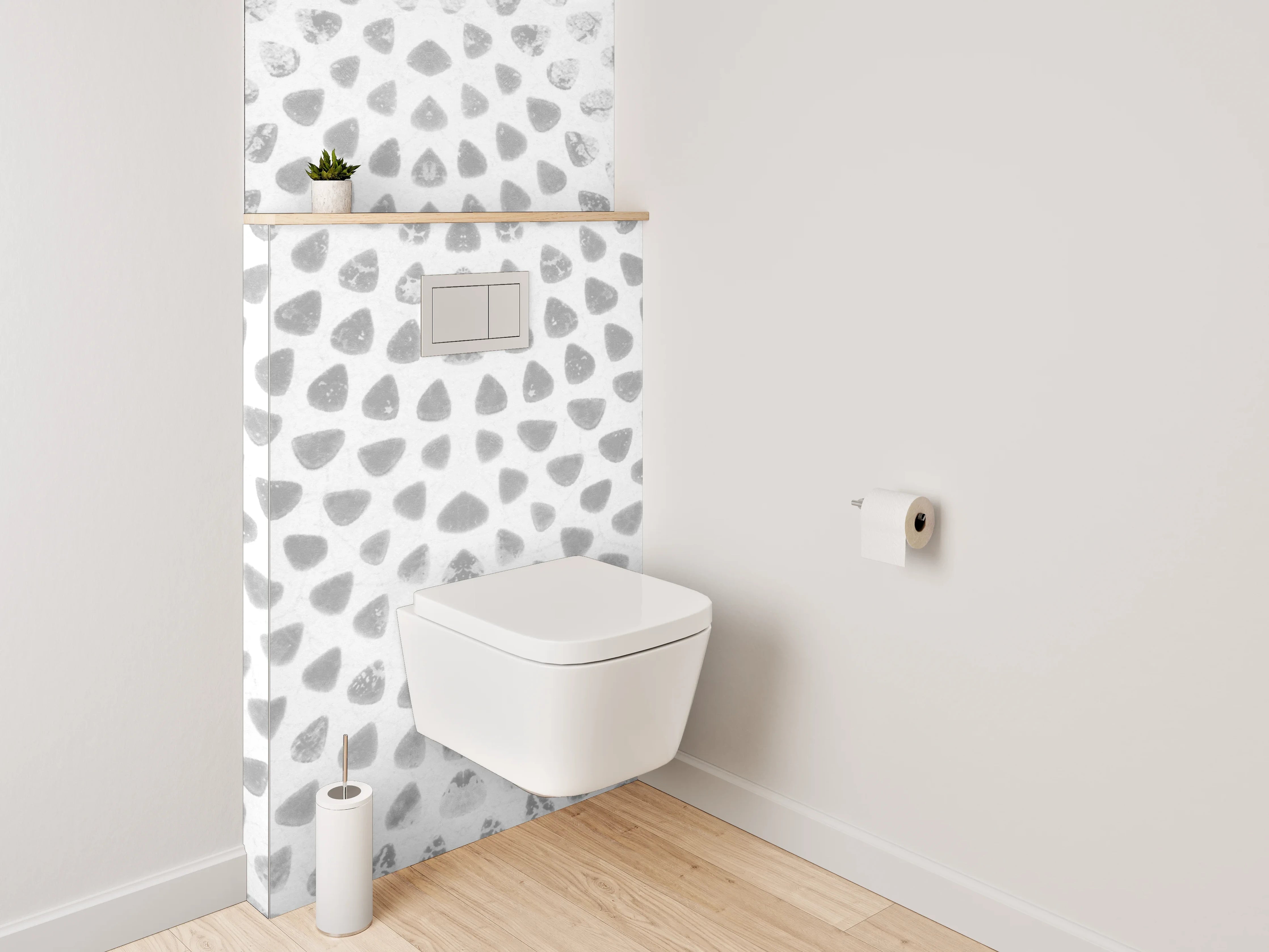 WC-Rückwand - Grauweißes Strukturelement