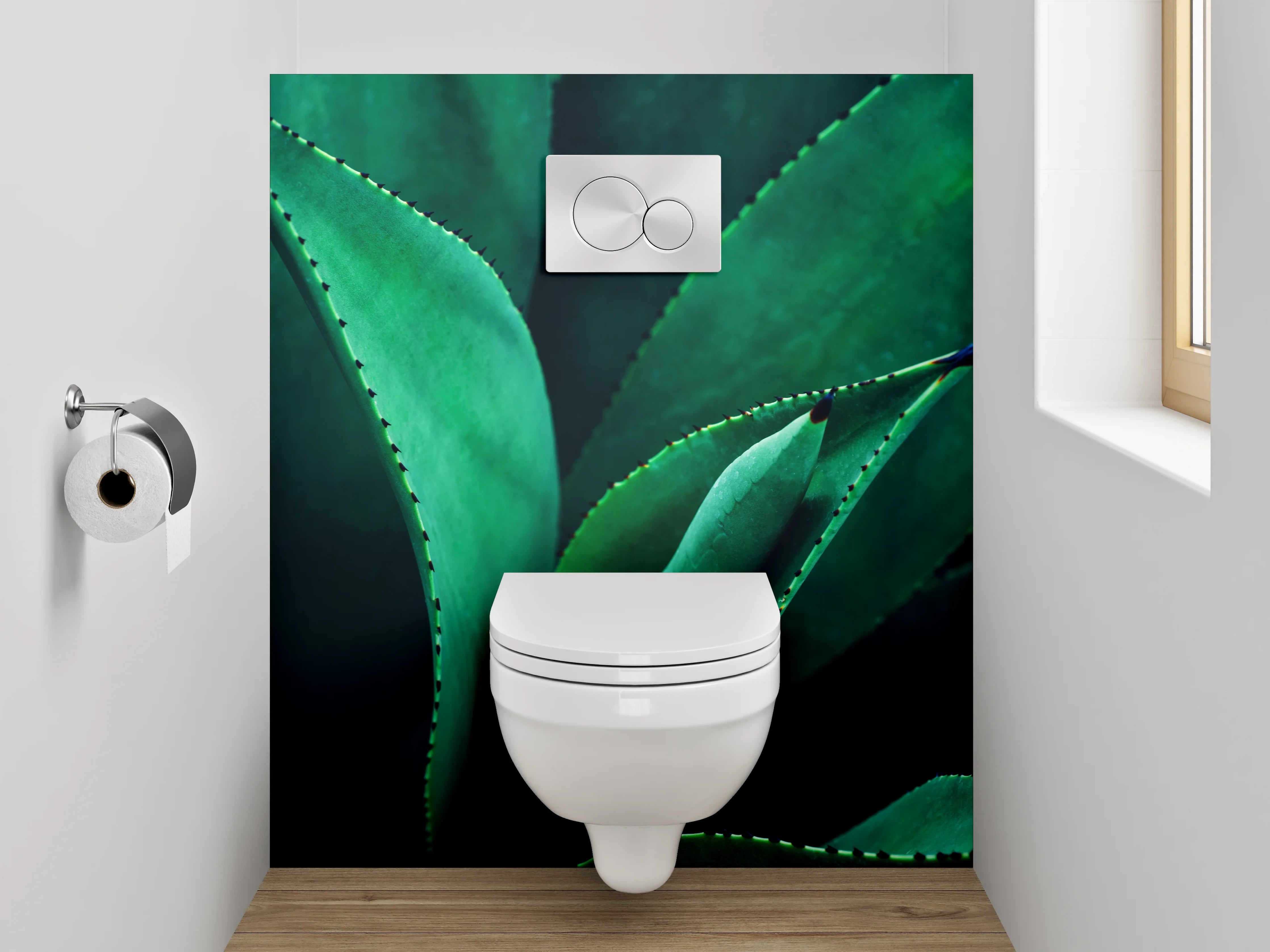 WC-Rückwand - Grüne Agavenblätter Naturfoto