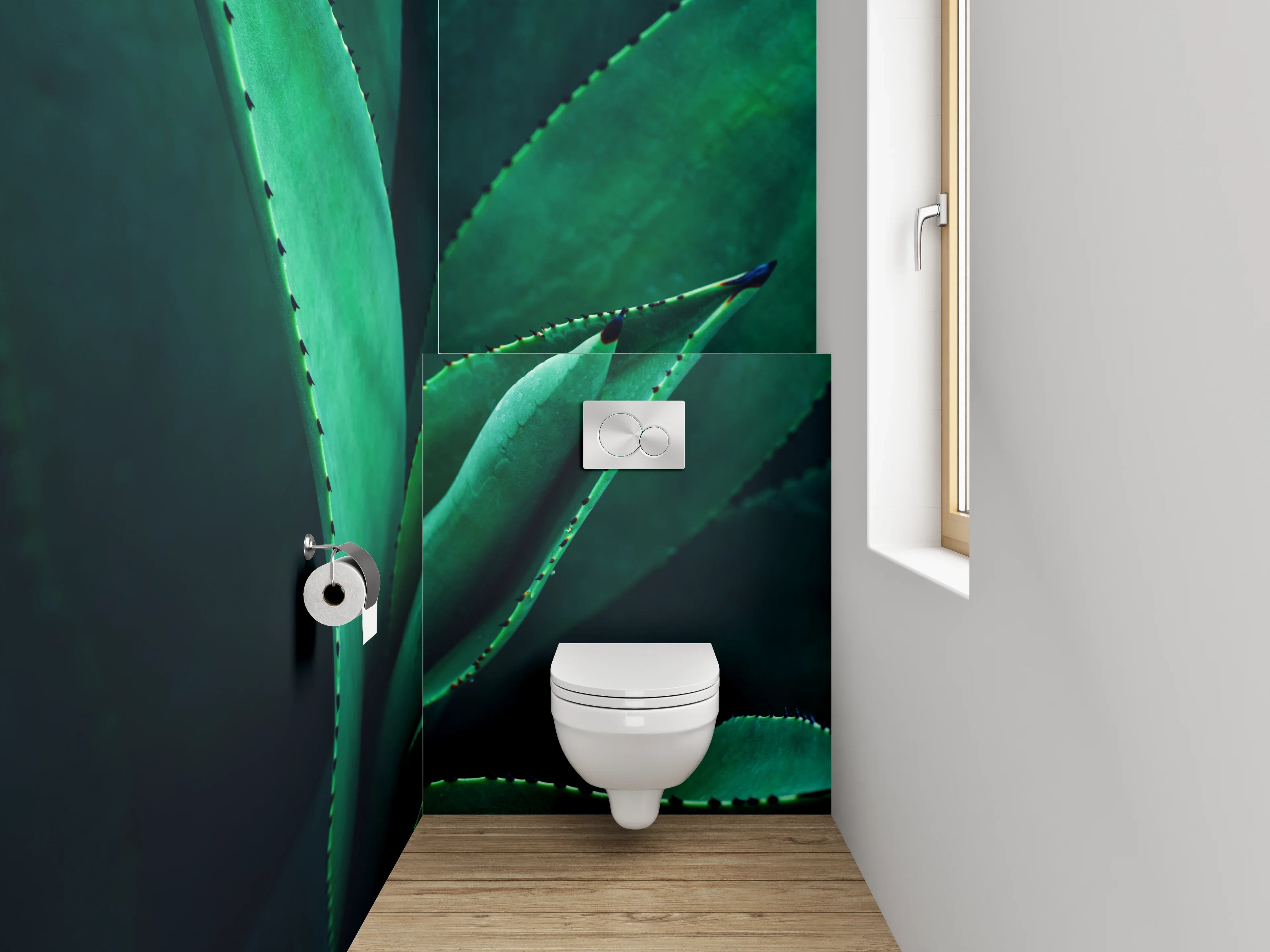 WC-Rückwand - Grüne Agavenblätter Naturfoto