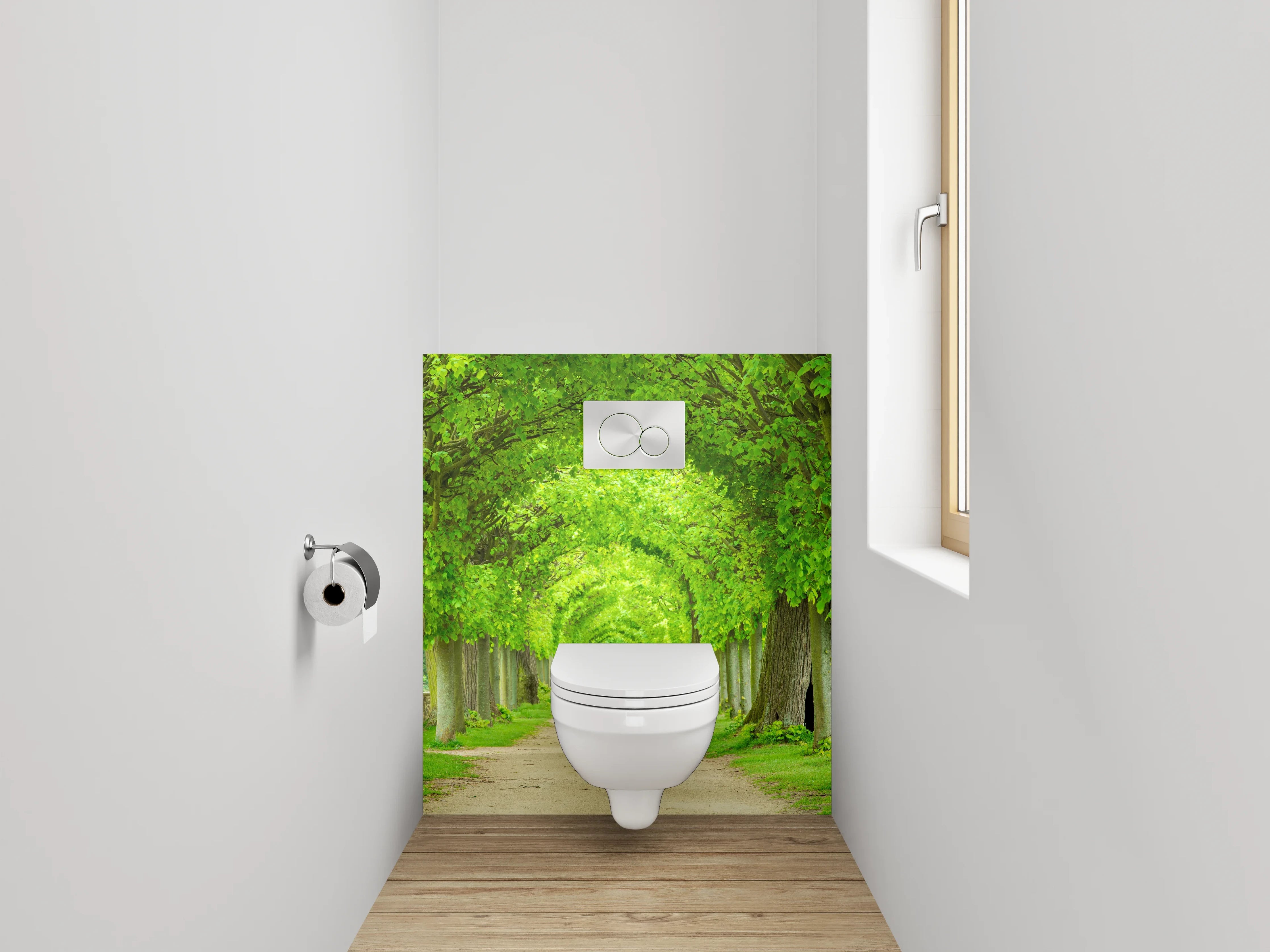 WC-Rückwand - Grüne Alleen Baumweg Landschaft