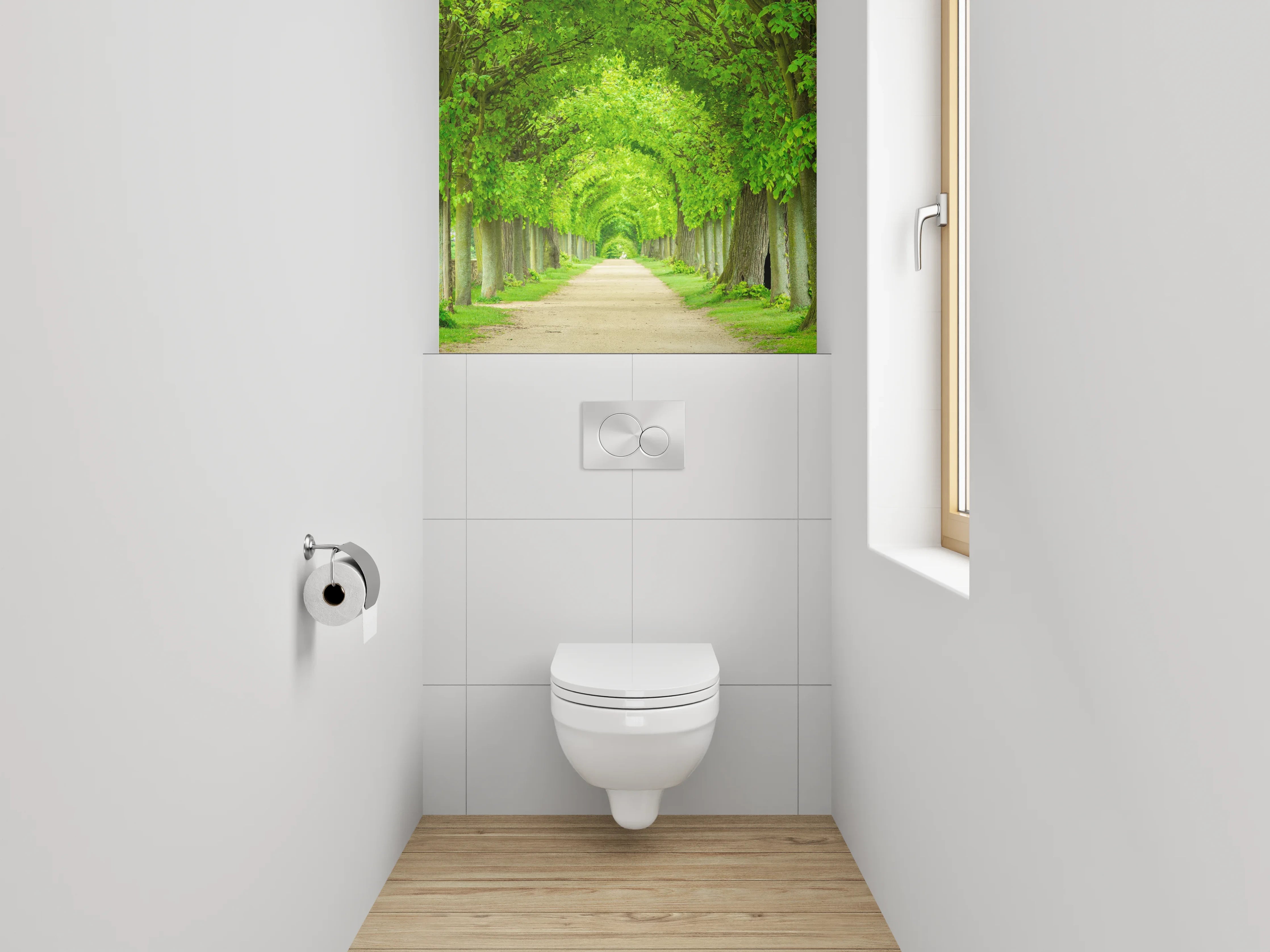 WC-Rückwand - Grüne Alleen Baumweg Landschaft